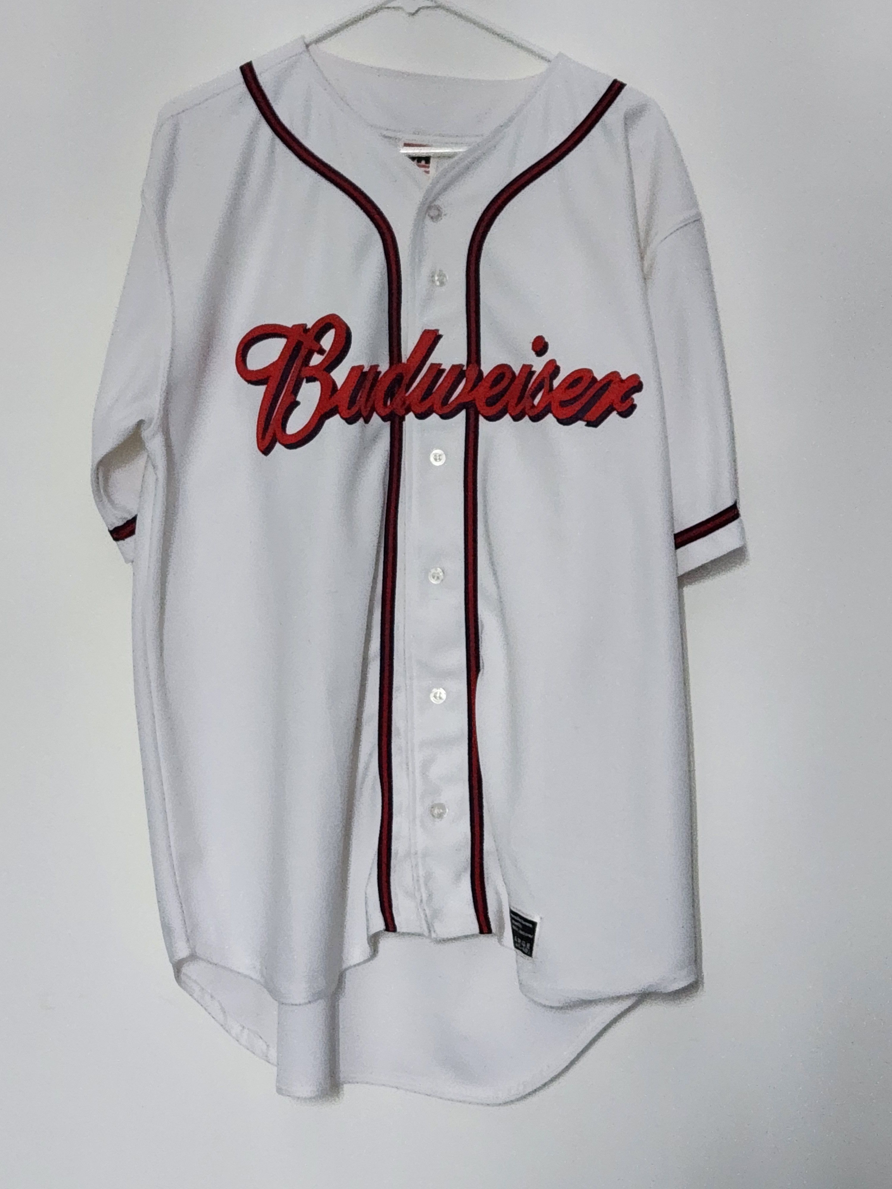 Budweiser Vintage Budweiser Script Logo Baseball Jersey White Size XL Size US XL / EU 56 / 4 - 1 Thumbnail