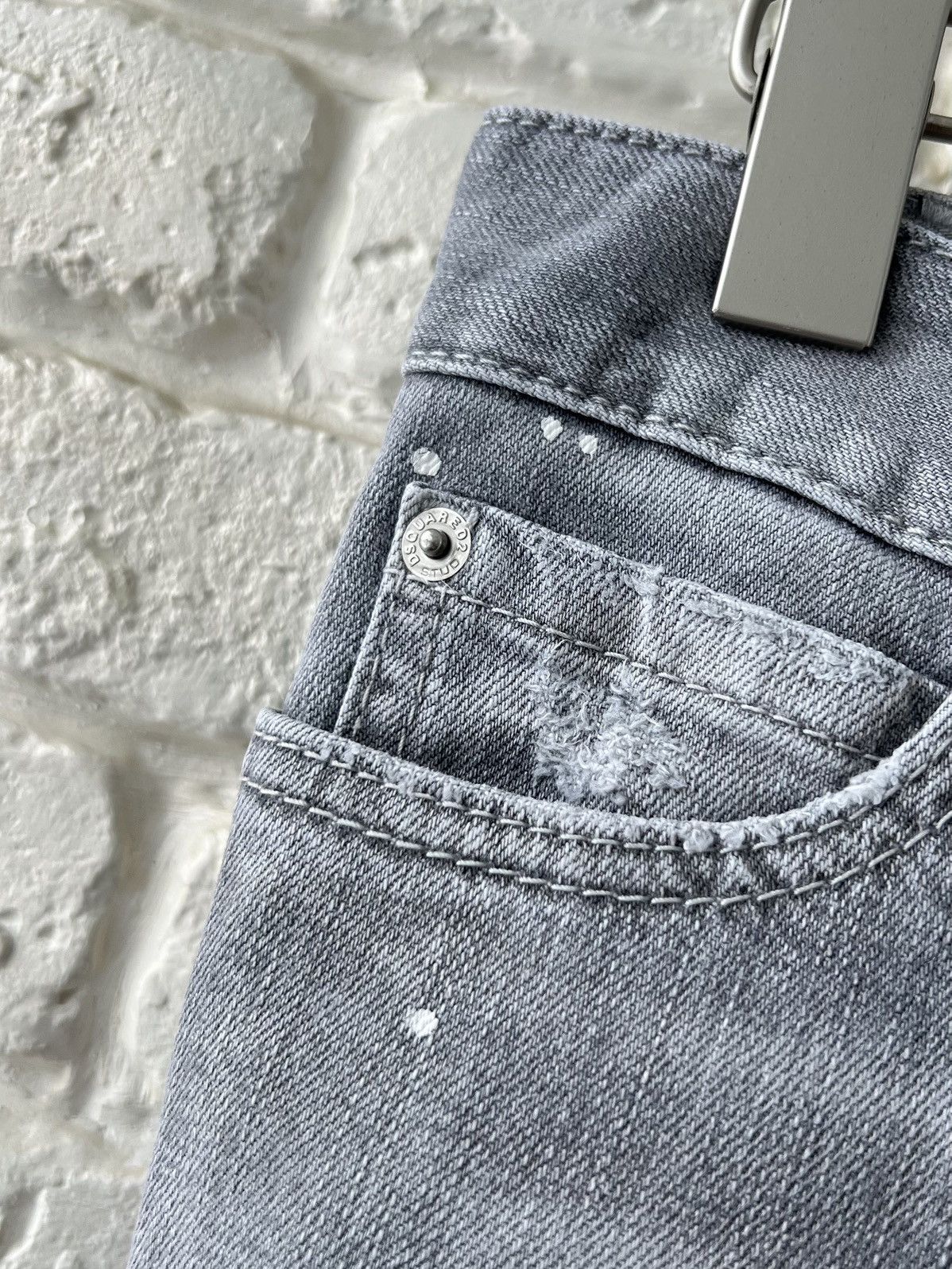 Dsquared2 Dsquared2 Distressed Denim Gray Logo Jeans Size 30" / US 8 / IT 44 - 4 Thumbnail