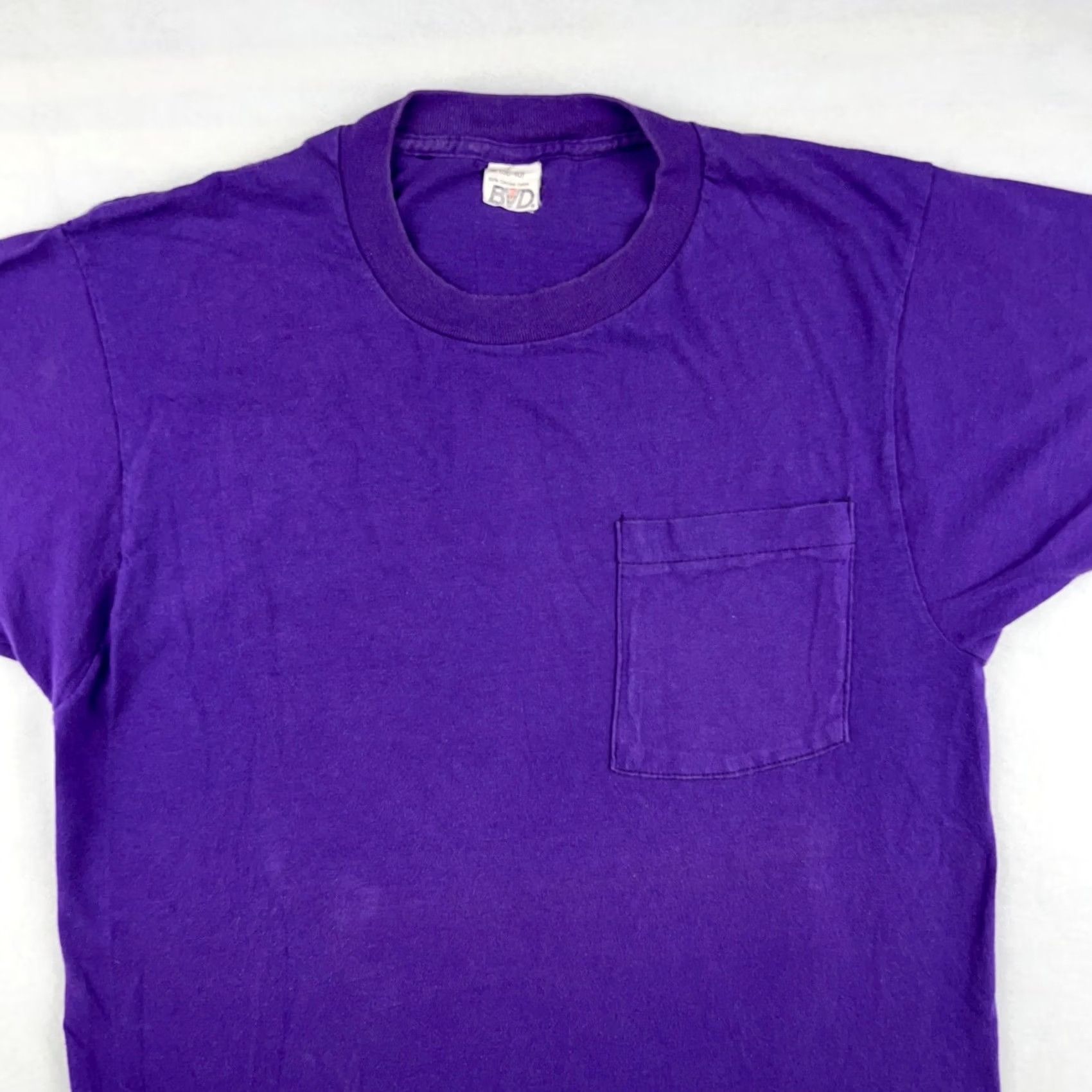 Vintage VINTAGE B.V.D T-Shirt Purple 80s 90s Short Sleeve Crew Neck Cotton Men Small Regular Basic Shirt Mens Size US S / EU 44-46 / 1 - 6 Thumbnail