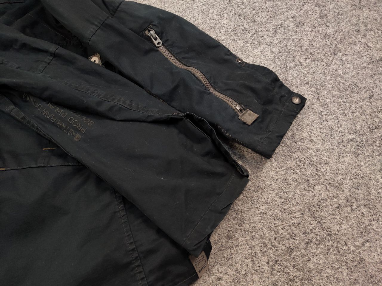 G-Star × Vintage Vintage 90's G Star Raw Military Zip Pocket Black Jacket Size US XL / EU 56 / 4 - 6 Thumbnail