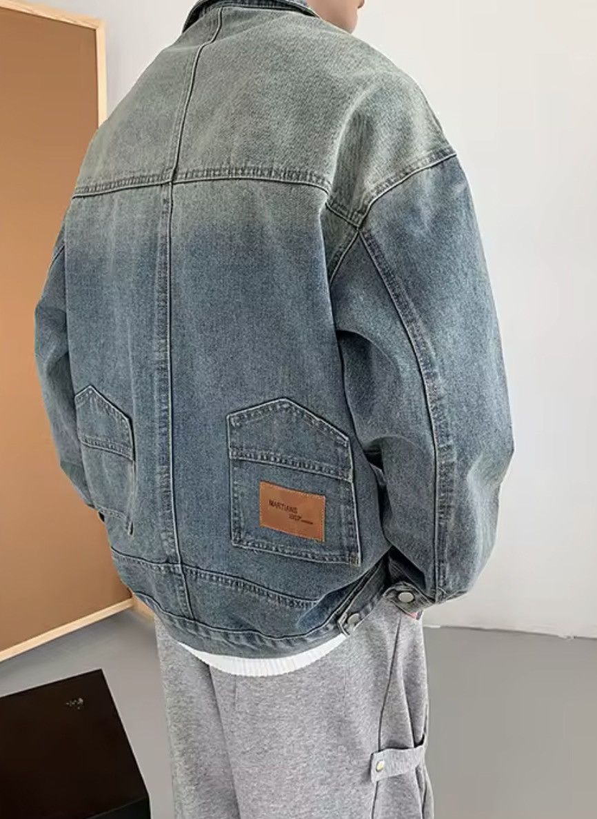 Japanese Brand Wash Blue Denim Jacket - Classic Button-Up Distressed Size US M / EU 48-50 / 2 - 1 Thumbnail
