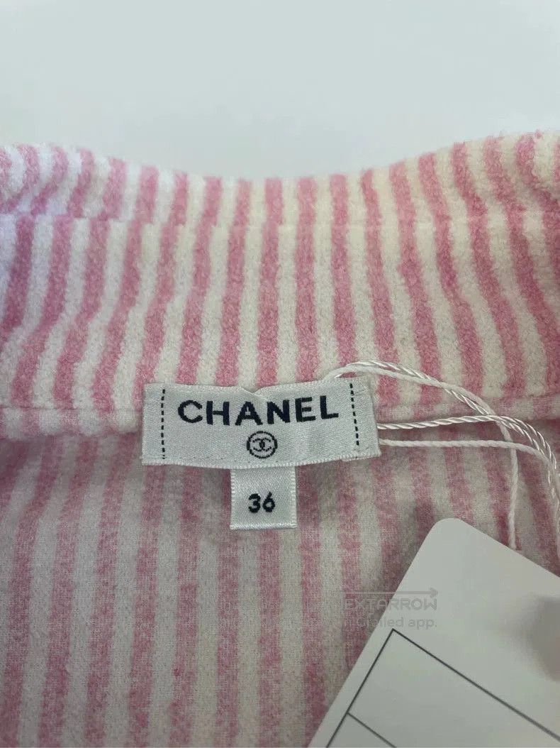 Chanel Chanel Pink White Stripe Coat. Size US XS / EU 42 / 0 - 3 Thumbnail