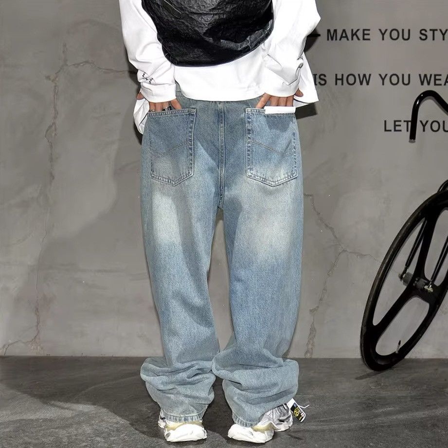 Jean × Vintage Distressed Baggy Casual Straight Vintage Retro Jeans y2k Size US 31 - 8 Thumbnail