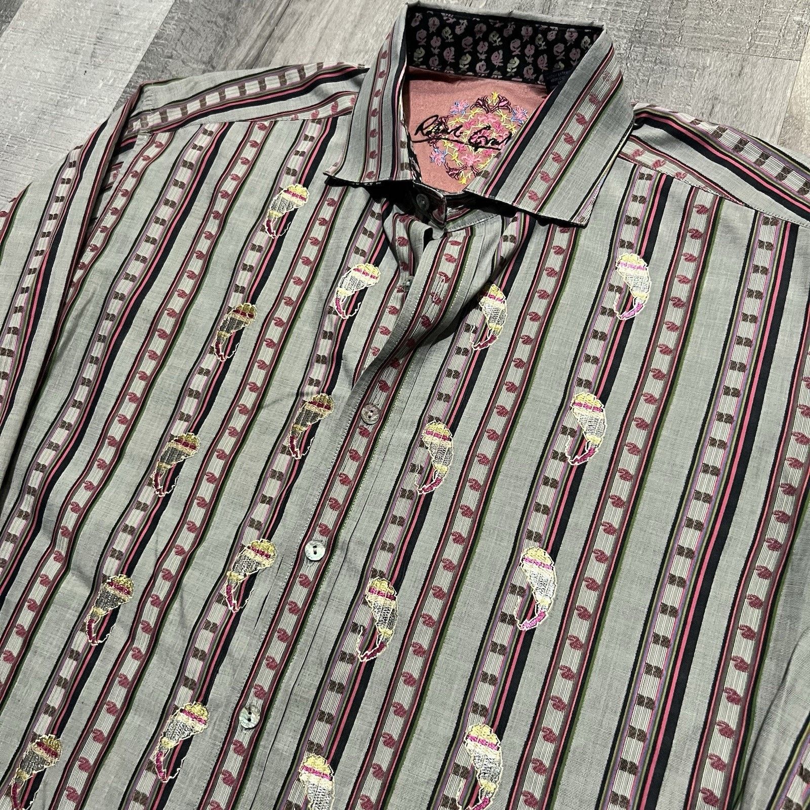Robert Graham Robert Graham Button Shirt Impala Embroidered Striped Sz XL Size US XL / EU 56 / 4 - 3 Thumbnail