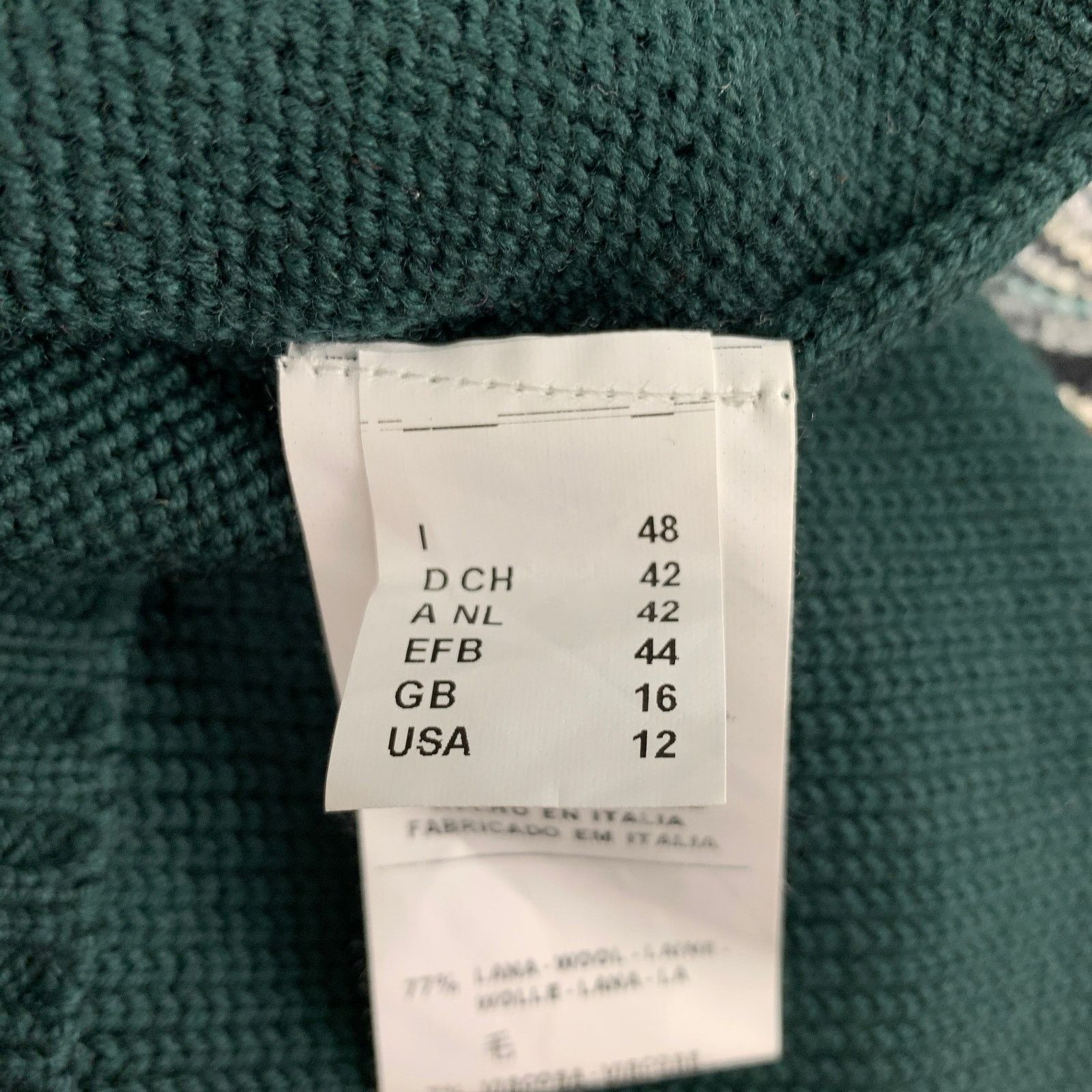 Other M MISSONI 12 Multi-Color Knitted Wool Blend Green Sweater Size XL / US 12-14 / IT 48-50 - 4 Thumbnail