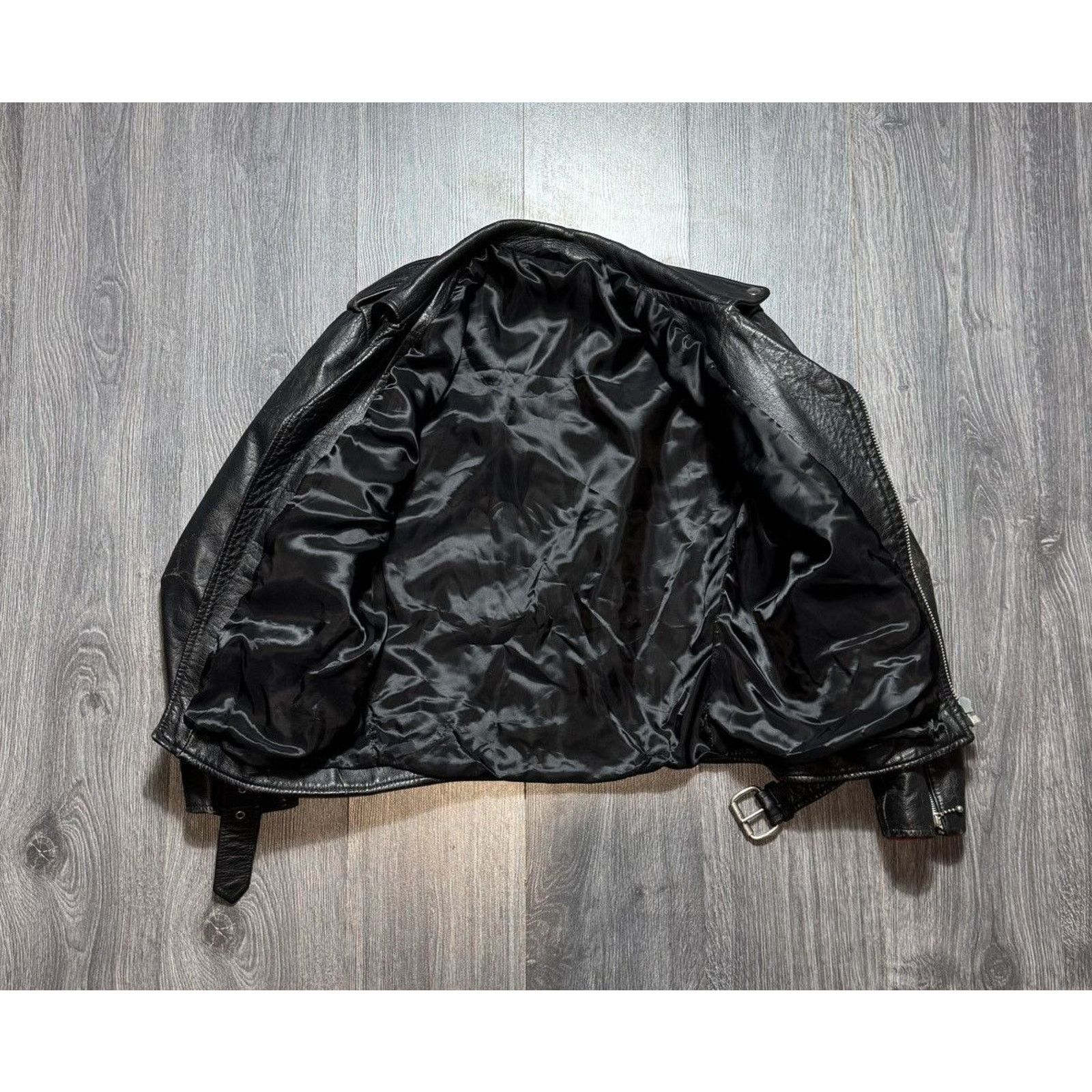 Vintage 90s Vintage Leather Biker Distressed Jacket Size US M / EU 48-50 / 2 - 11 Thumbnail