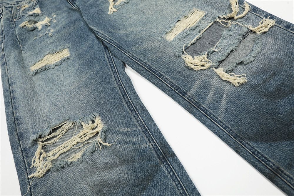 Japanese Brand × Jean Men's distressed loose punk heavy washed ripped jeans Size US 32 / EU 48 - 5 Thumbnail