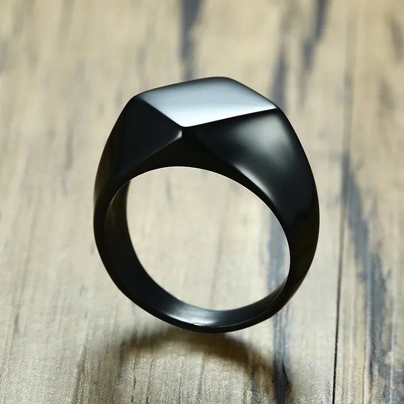 Jewelry × Vintage Quadrangle Flat Top Square Men Ring Size ONE SIZE - 2 Thumbnail