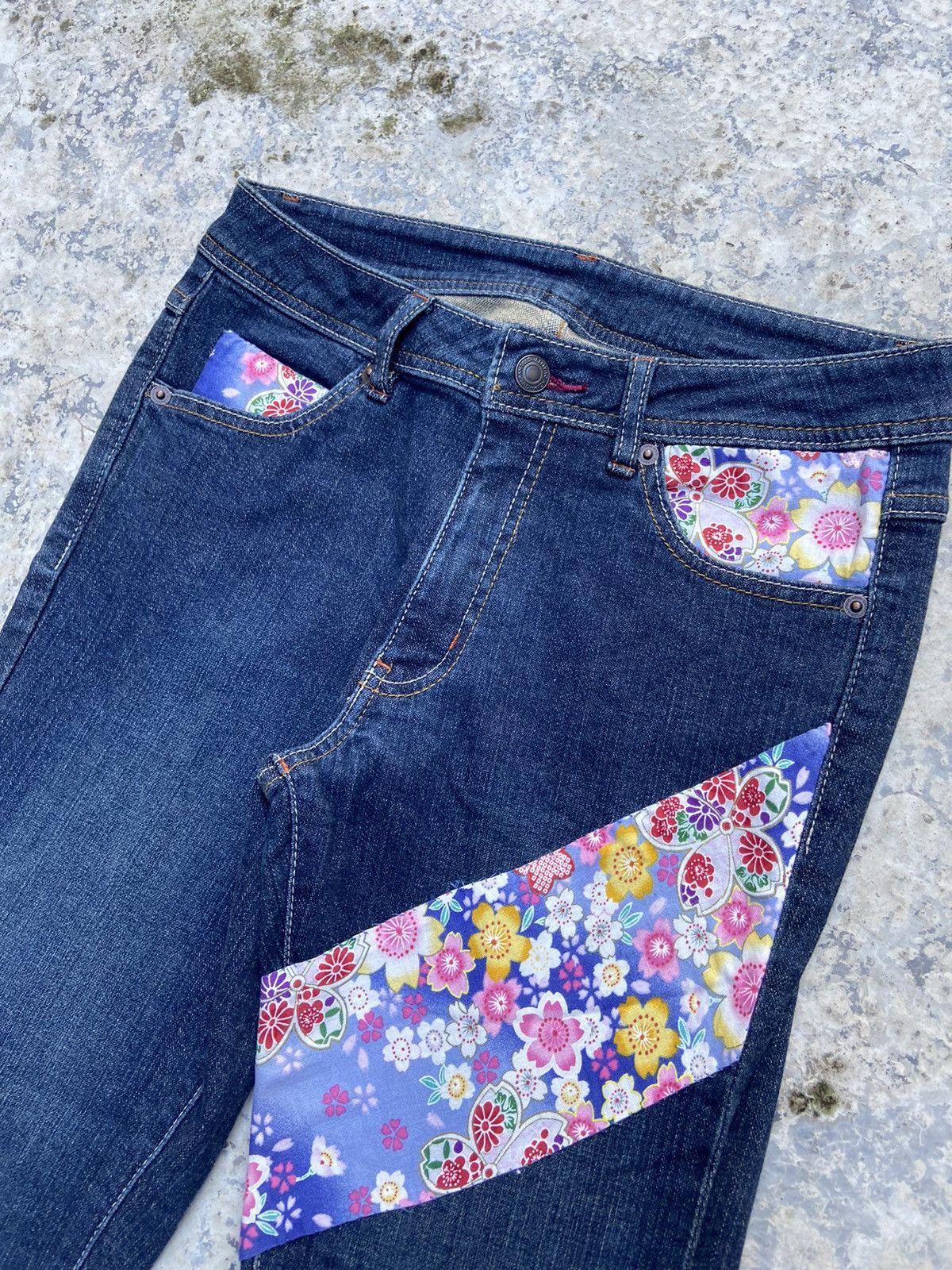Beauty Beast × Hysteric Glamour × Japanese Brand Vtg denim flare stripe floral cross Size 27" / US 4 / IT 40 - 5 Thumbnail