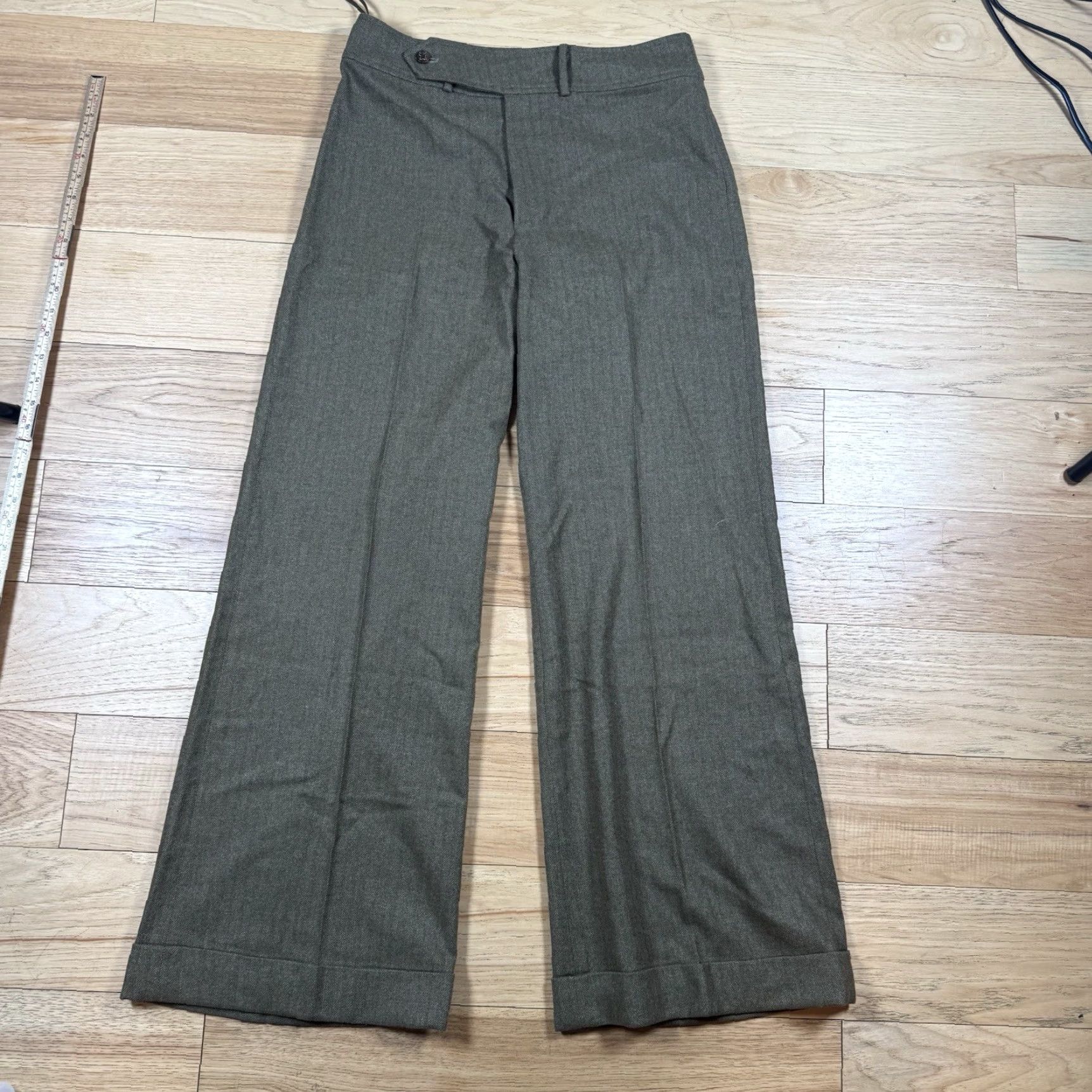 Ralph Lauren VINTAGE Ralph Lauren Wide Leg Wool Herringbone Dress Pants Women’s 6 Brown USA Made Size 28" / US 6 / IT 42 - 4 Thumbnail