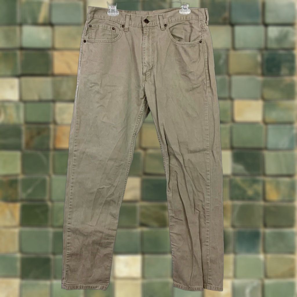 Vintage Levi Strauss & Co. Levi's 505 Jeans Pants Khaki Mens 34x32 Regular Cotton Flat Front Classic Fit 30.5 Inseam Images Size US 34 / EU 50 - 1 Thumbnail