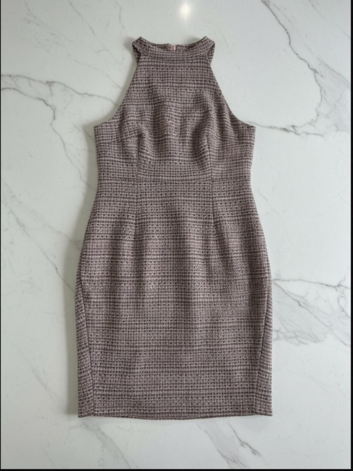 Other High-Neck Textured Midi Dress in Taupe Size XL / US 12-14 / IT 48-50 - 2 Thumbnail