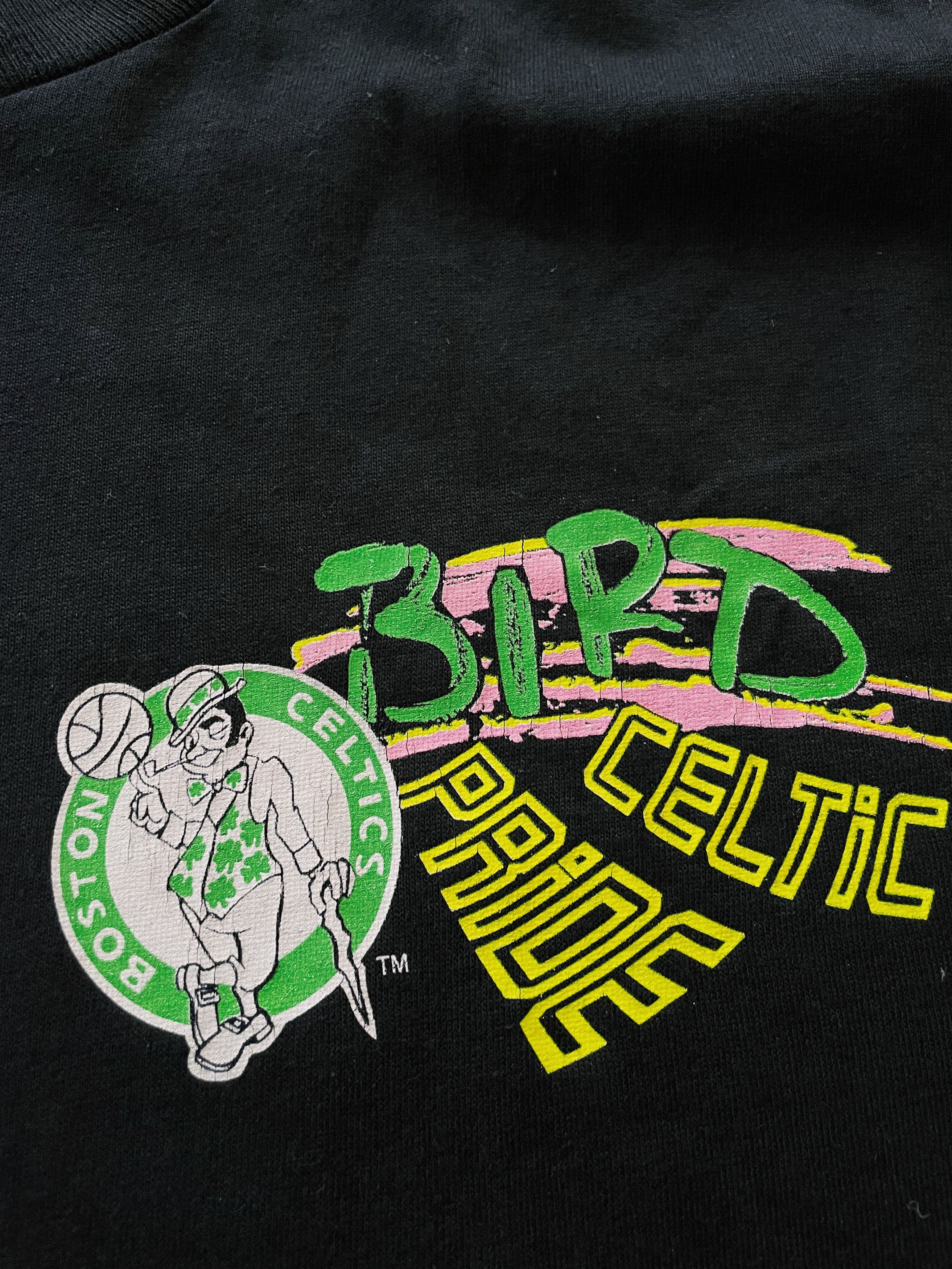 NBA × Vintage Vintage 80s NBA Boston Celtics Larry Bird T-shirt Black Size US L / EU 52-54 / 3 - 5 Thumbnail