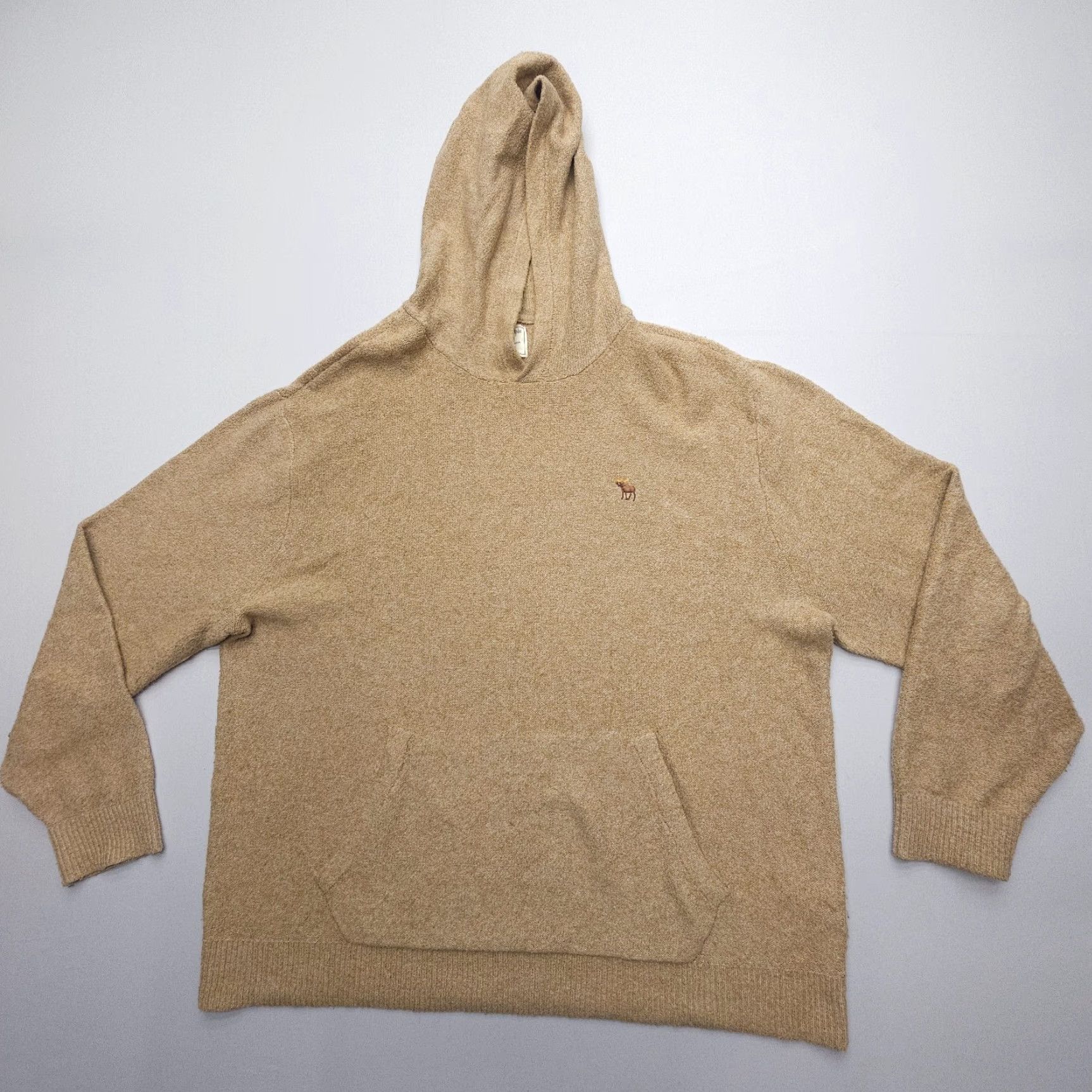 Abercrombie & Fitch Abercrombie & Fitch Hoodie Mens XL Tan Fleece Logo Moose Relaxed Pullover Baggy Vintage? Size US XL / EU 56 / 4 - 2 Thumbnail