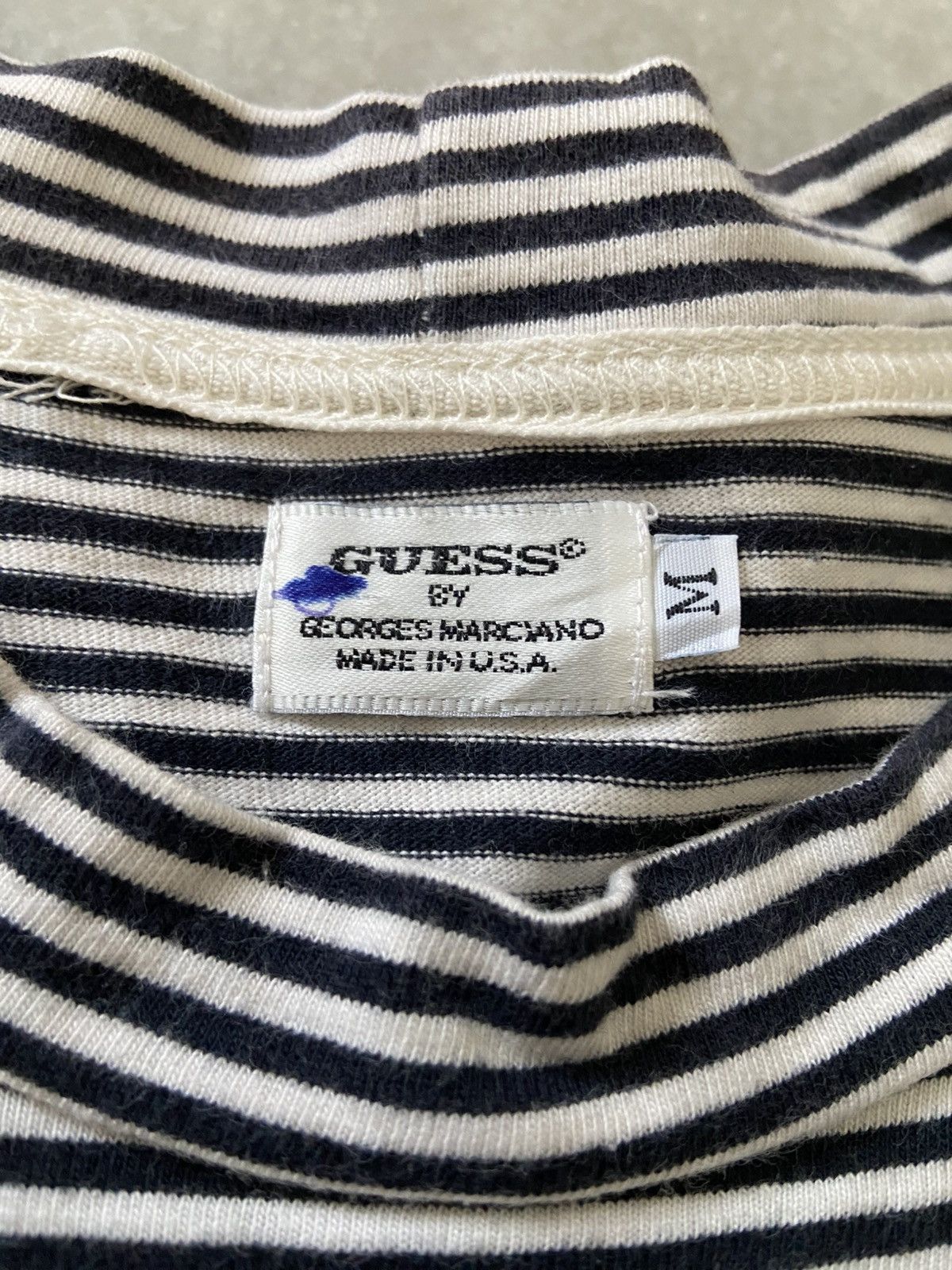 Georges Marciano Vintage Guess By Georges Marciano Striped T Shirt Size US L / EU 52-54 / 3 - 9 Thumbnail
