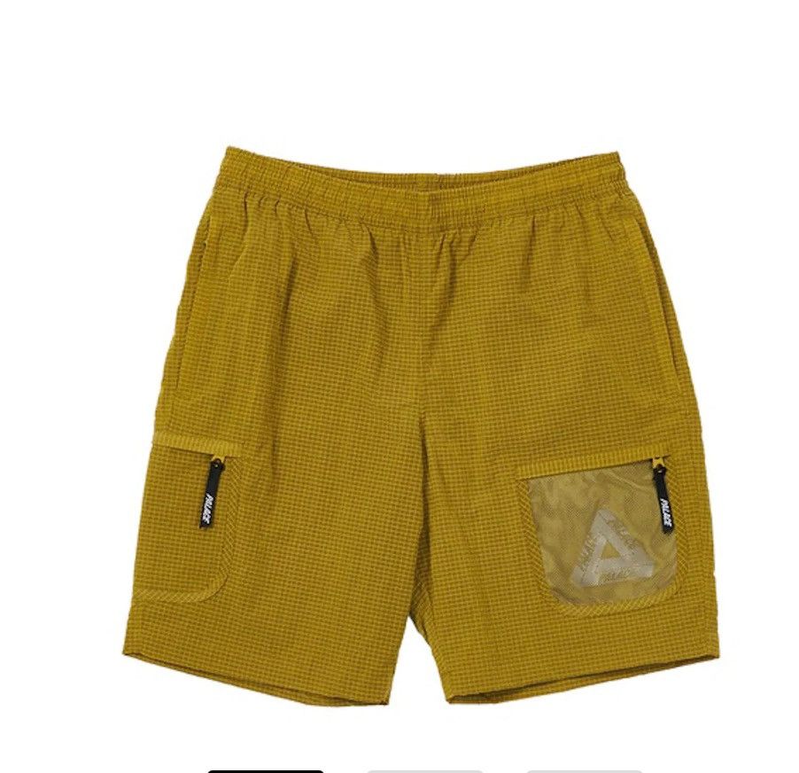 Image of Hype x Palace Cripstop Grid Shorts Yellow - Medium in Burnt Yellow, Men's (Size 30)