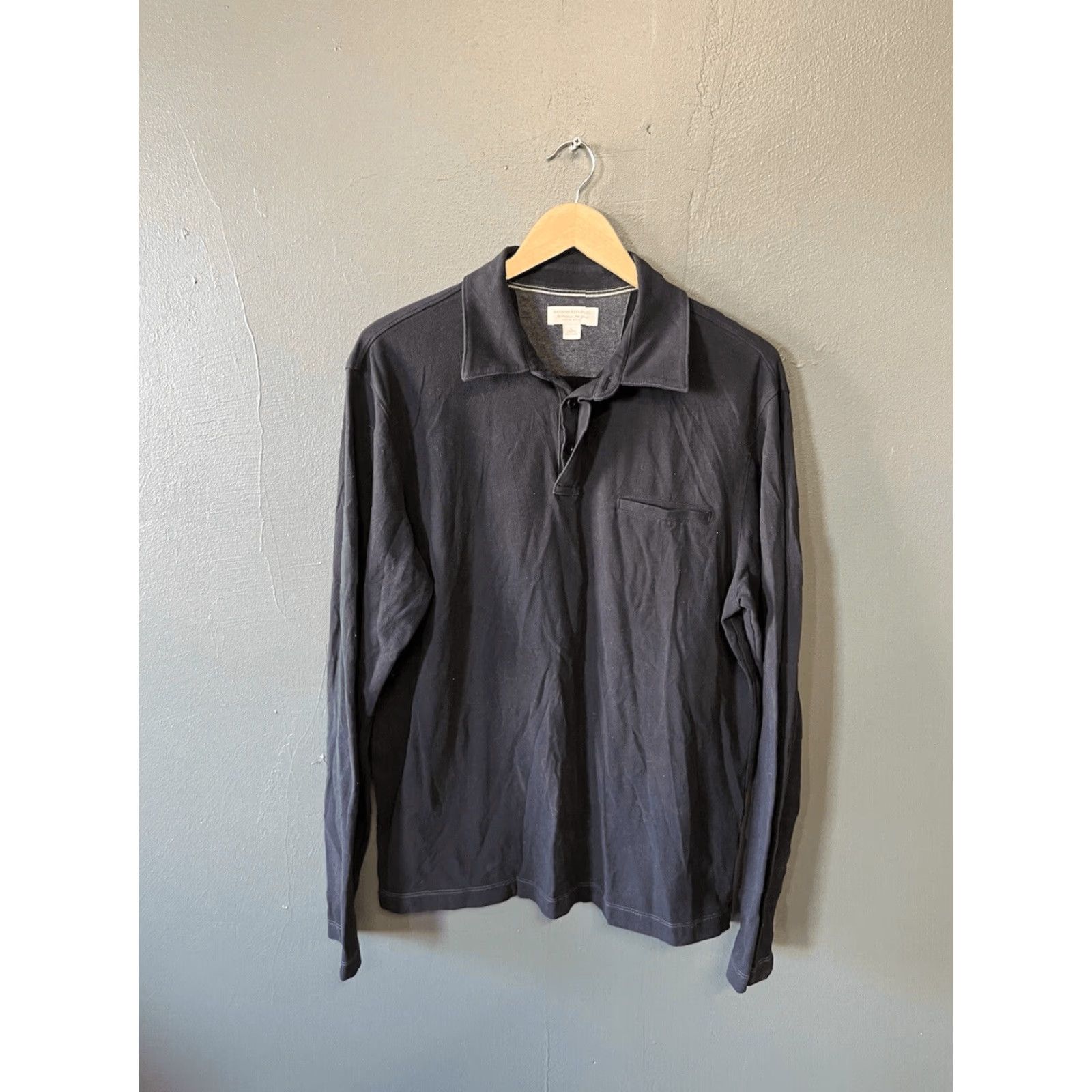 Banana Republic Banana Republic Mens Black Long Sleeve Polo Shirt Size L Size US L / EU 52-54 / 3 - 2 Thumbnail