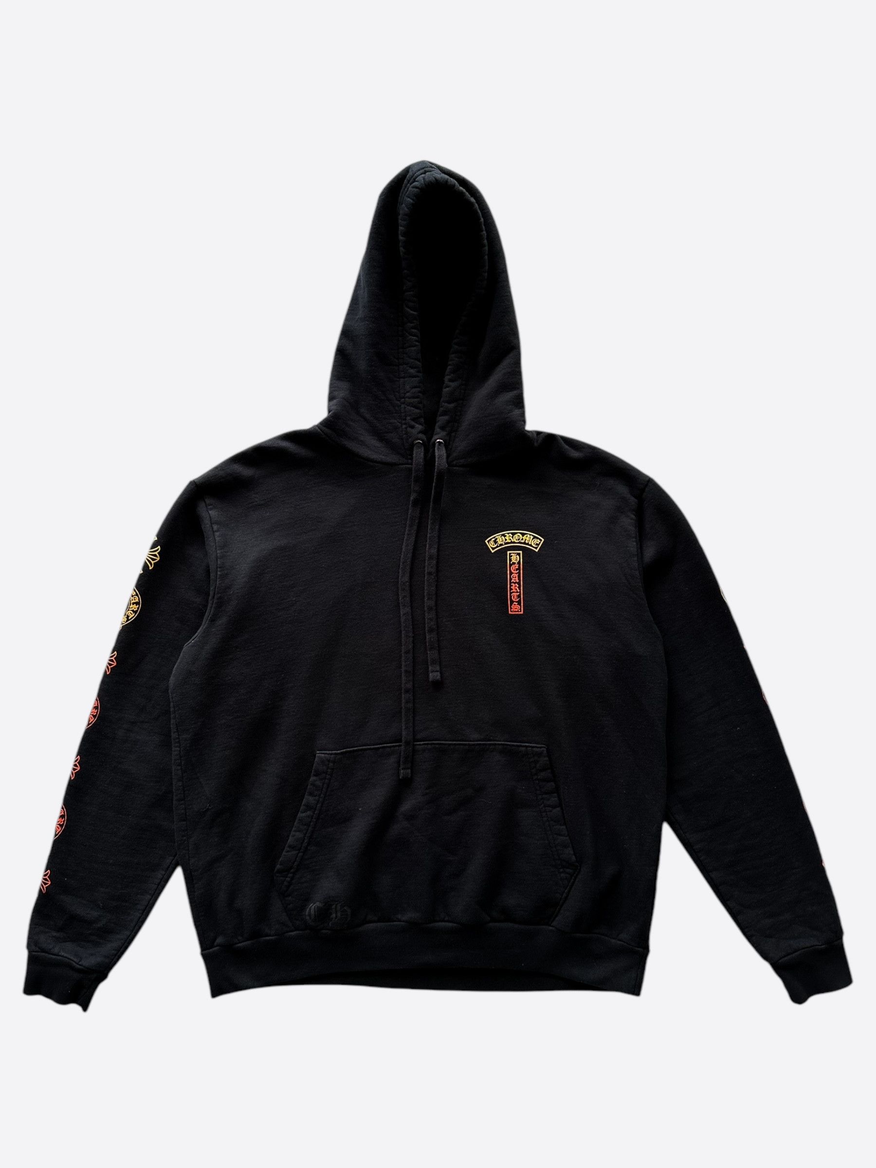 image of Chrome Hearts Black Sunset Gradient T-Bar Hoodie, Men's (Size Medium)