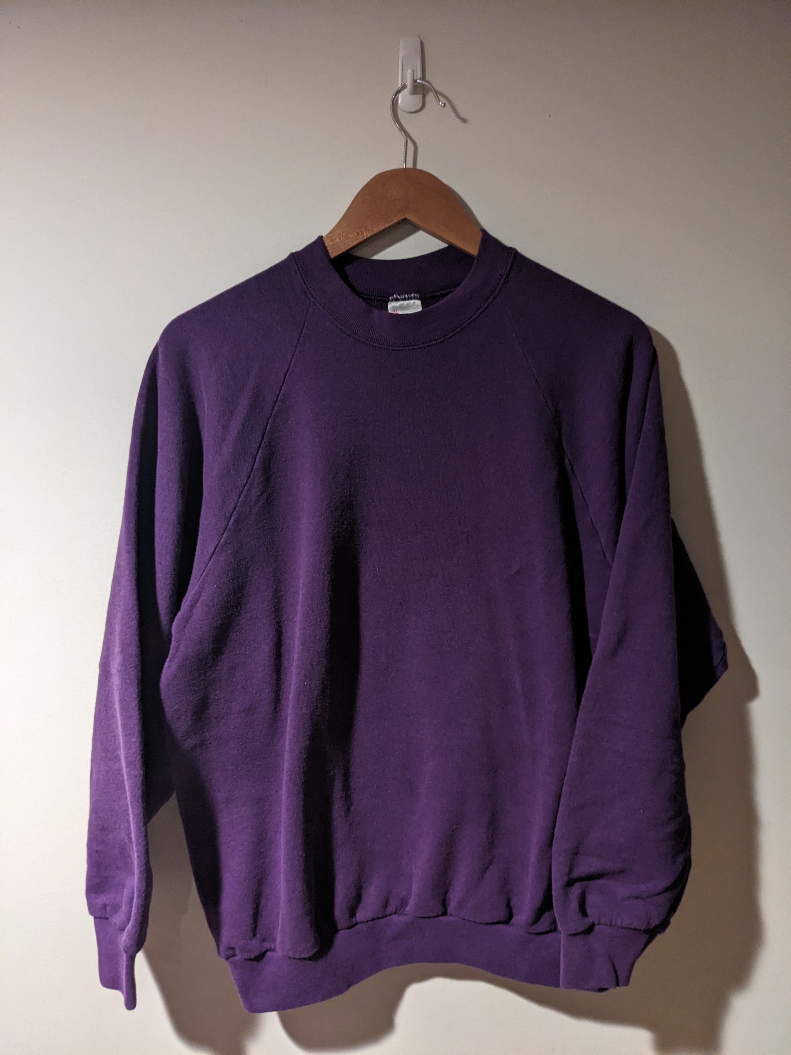 Fruit Of The Loom × Vintage Vintage 90s Fruit of the Loom Blank Essential Sweatshirt Size US XL / EU 56 / 4 - 1 Thumbnail