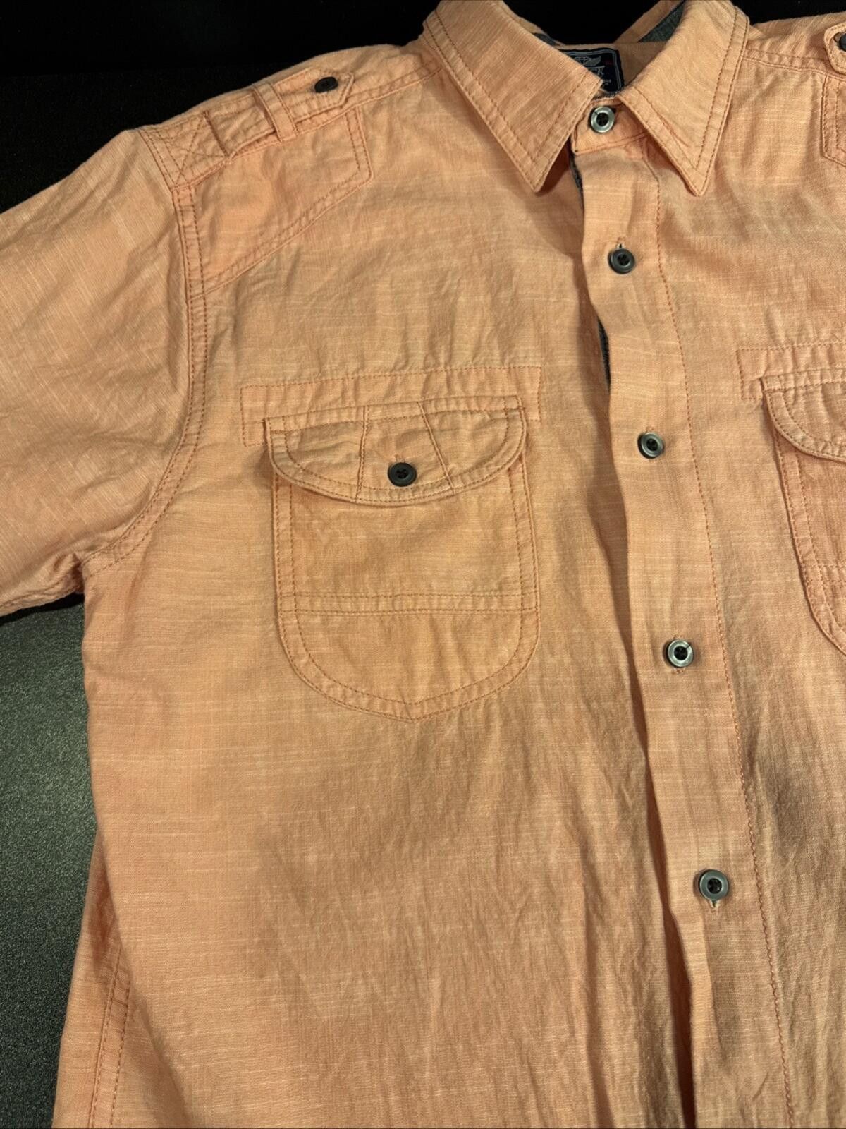 Blackjack Black Jack Shirt Mens Medium Salmon SS Button Down (621) Size US M / EU 48-50 / 2 - 6 Thumbnail