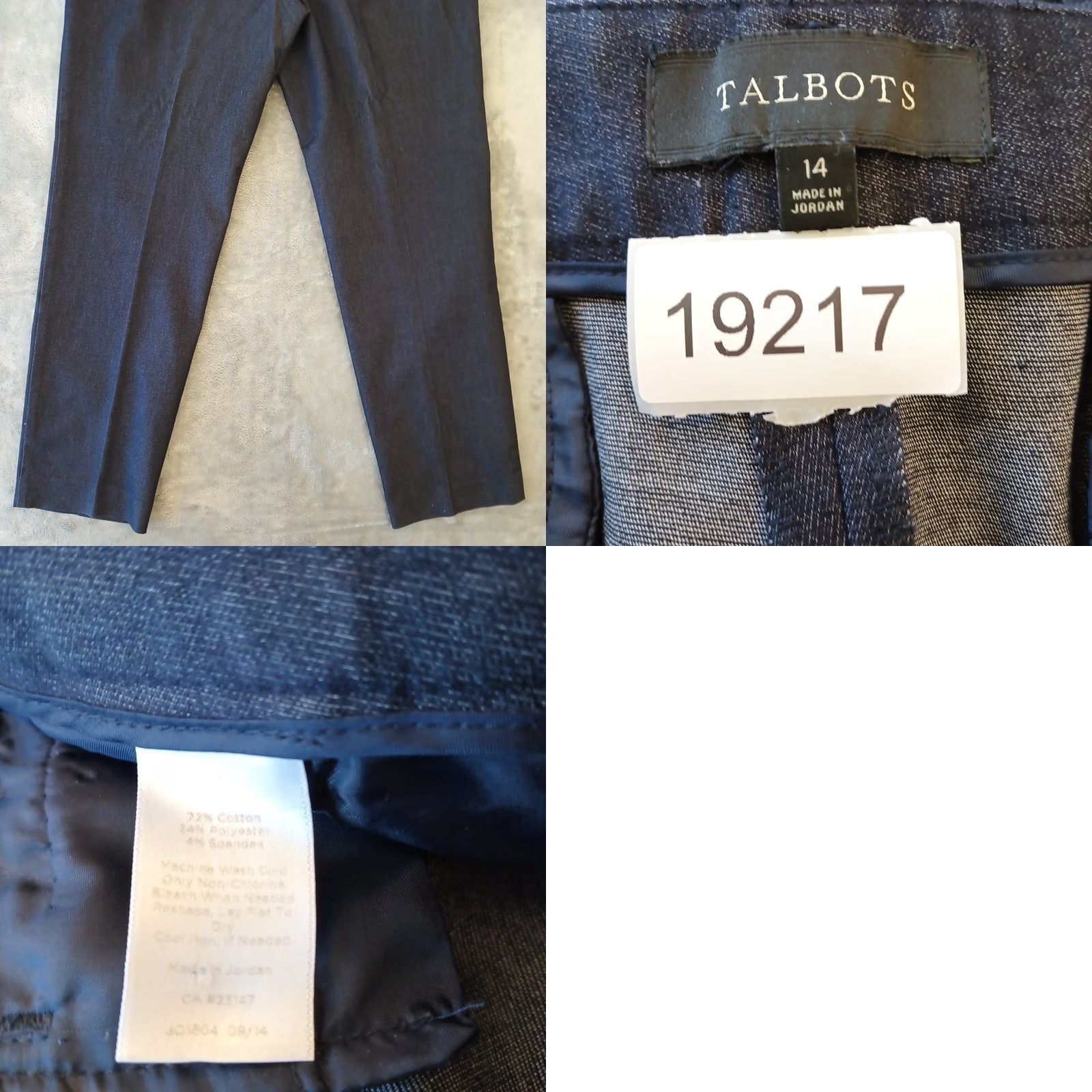 Talbots Talbots Dress Pants Womens Size 14 Blue Cotton Blend Twill Pockets 37x29.5 Dress Pants Womens Navy Blue Cotton Blend Twill Front Pockets 37x29.5 Size 36" / US 14 / IT 50 - 8 Thumbnail