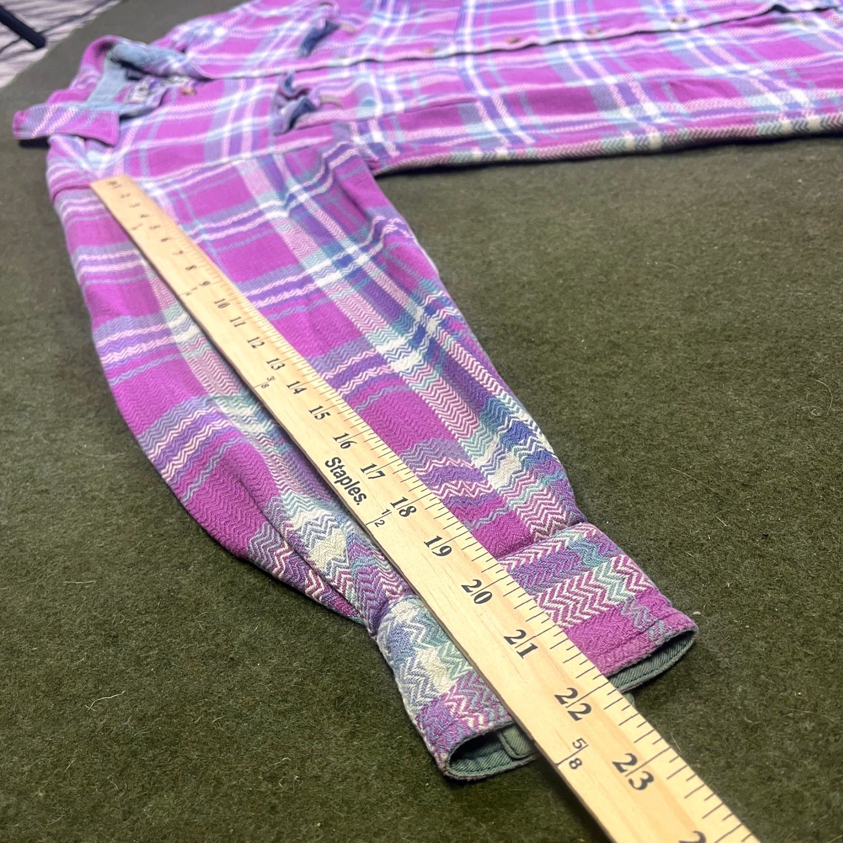 ExOfficio ExOfficio Shirt Womens Large Pink Purple Plaid Flannel Button Up Hiking Outdoor Size L / US 10 / IT 46 - 6 Thumbnail