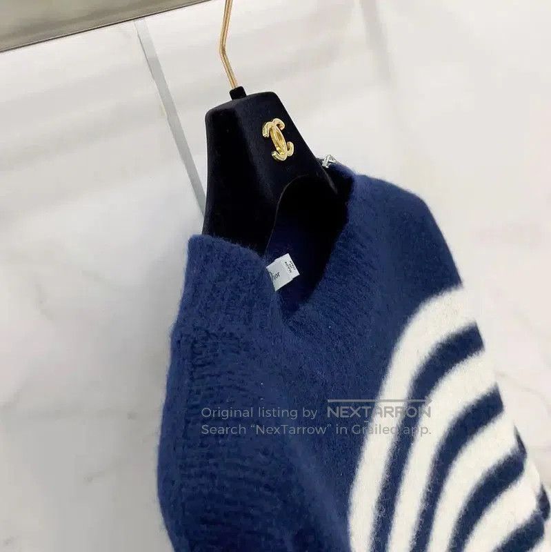 Dior Dior Blue Striped Cashmere Sweater for Women . Size S / US 4 / IT 40 - 7 Thumbnail