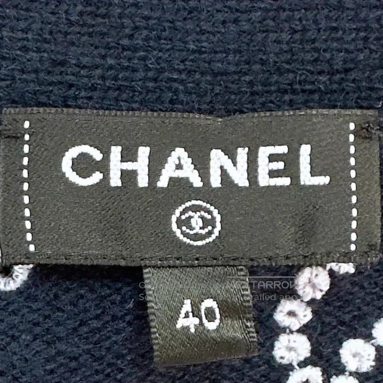 Chanel Chanel 23P dark blue embroidered pattern knitted cardigan Size S / US 4 / IT 40 - 5 Thumbnail