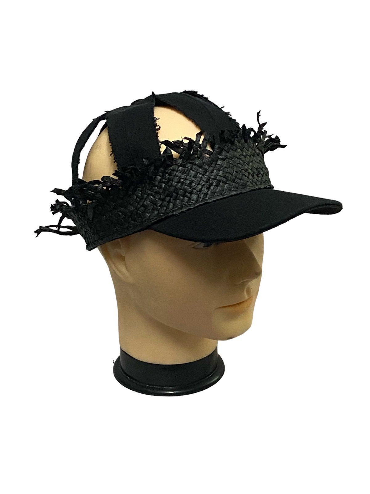 Maison Margiela Rare‼️Maison Margiela Decorated Raphia Hat Black in Black Size ONE SIZE - 7 Thumbnail