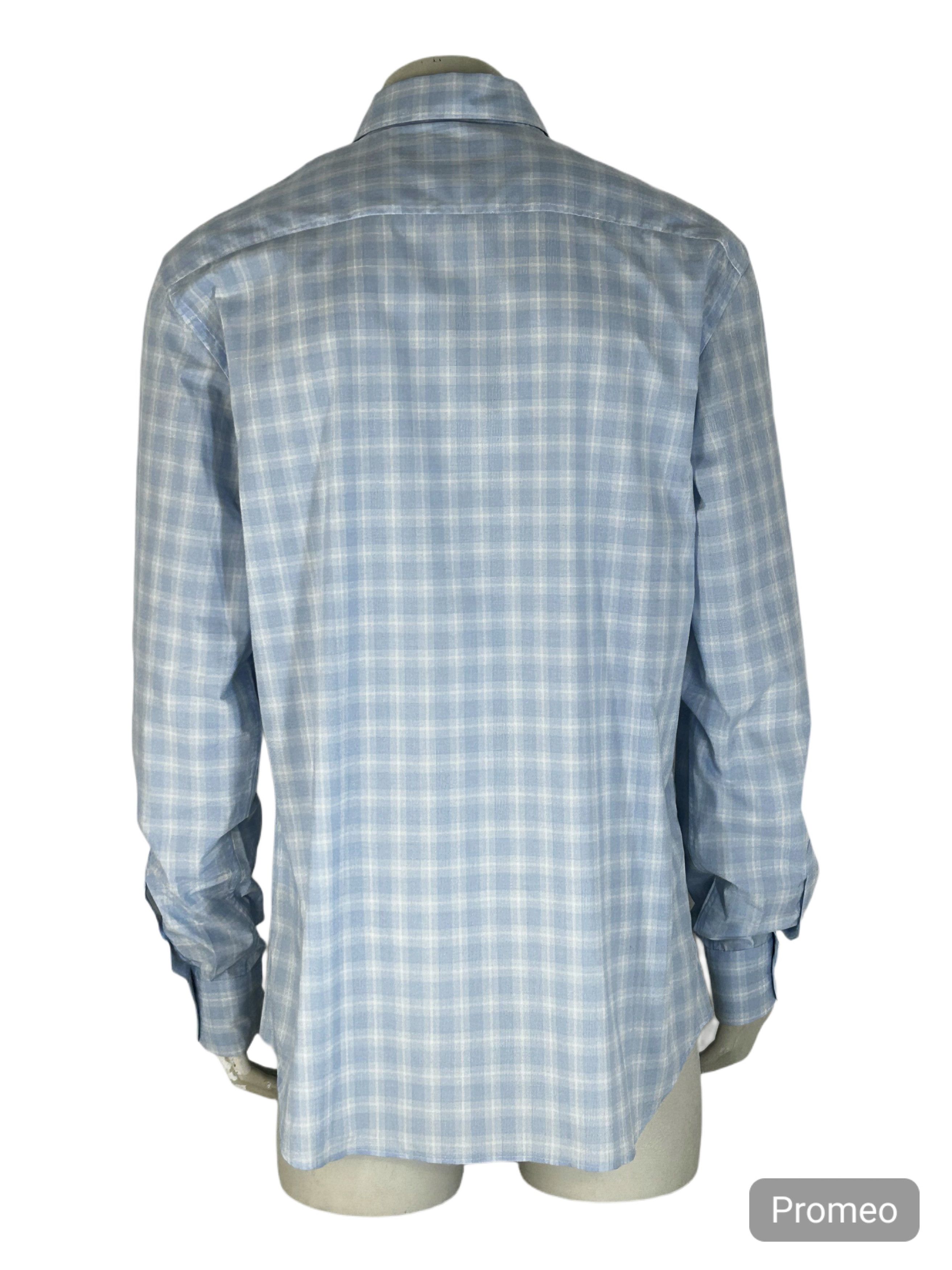 Prada PRADA SKY BLUE PRINCE OF WALES CHECK DRESS SHIRT SIZE 40 Size US M / EU 48-50 / 2 - 3 Thumbnail