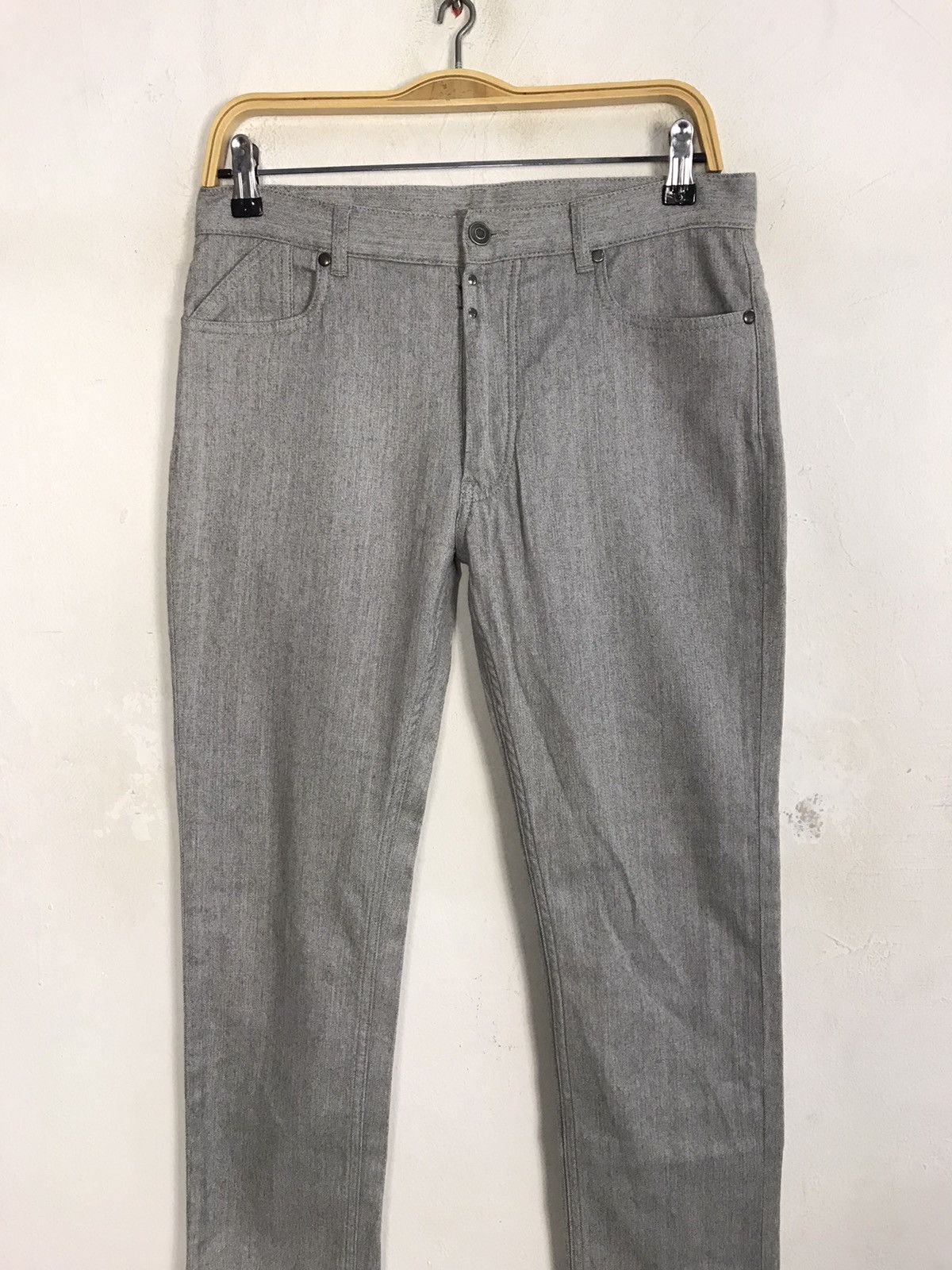 Designer Maison Martin Margiela 14 Grey Denim Buttonfly Straight Cut Size US 30 / EU 46 - 3 Thumbnail