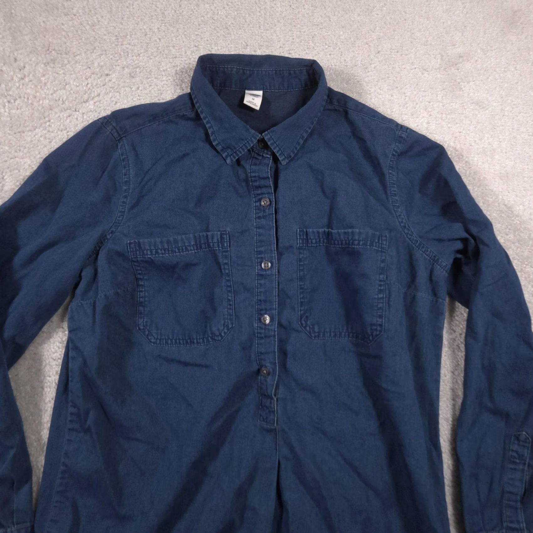 Old Navy Old Navy Shirt Dress Womens M Blue Long Sleeve Chambray Pockets Collared Size M / US 6-8 / IT 42-44 - 3 Thumbnail