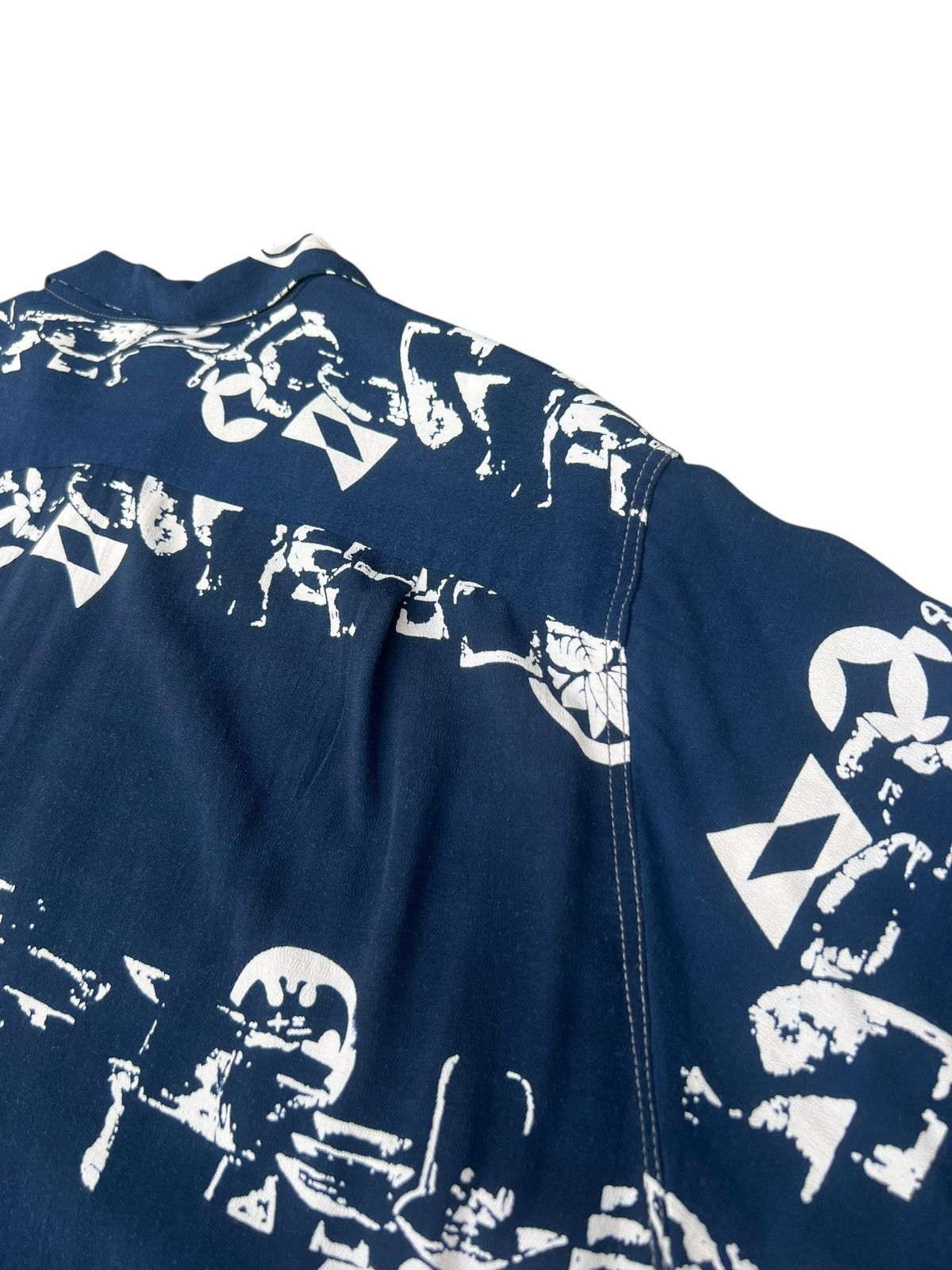 Blue Blue Japan Blue Blue Special Okra Indigo Dyed Hawaiian Shirt Size 4 Size US XL / EU 56 / 4 - 19 Thumbnail