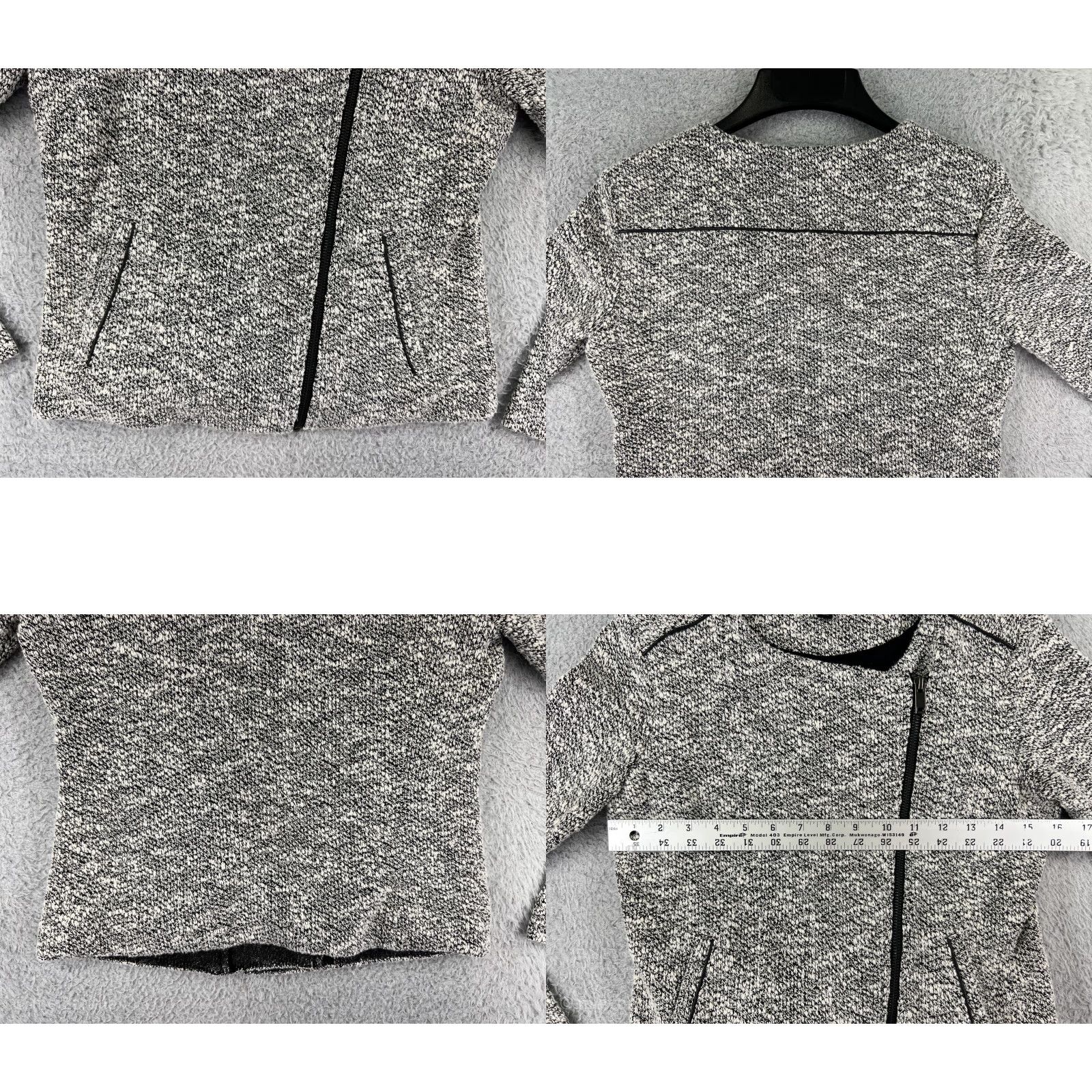 Banana Republic Banana Republic Jacket Women 0 White Black Asymmetric Full Zip Cotton Crop Treny Womens Size XS / US 0-2 / IT 36-38 - 8 Thumbnail