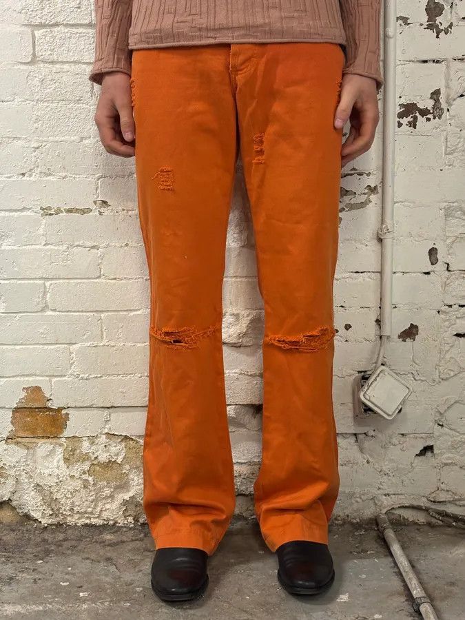 Dolce & Gabbana AW2003 Dolce & Gabbana Orange Distressed Denim Jeans Size US 31 - 2 Thumbnail