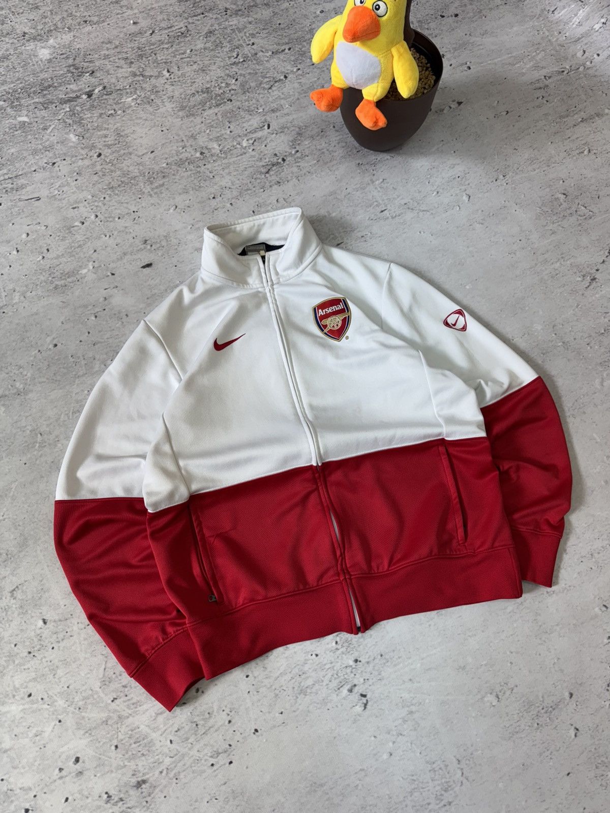 Nike × Vintage NIKE ARSENAL VINTAGE 00s y2K BAGGY ZIP HOODIE CENTER LOGO Size US L / EU 52-54 / 3 - 1 Thumbnail