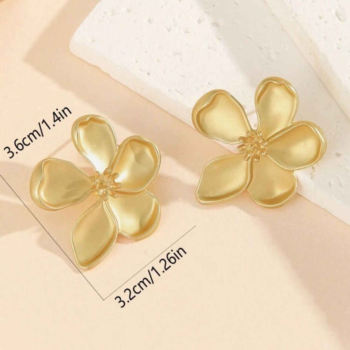 Other New Earring Flower Gold For Women Elegance Stud Jewelry Acce Size ONE SIZE - 3 Thumbnail