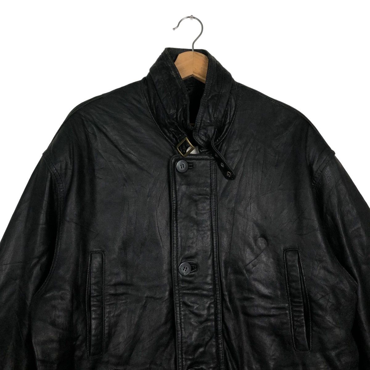 Genuine Leather 🔥90s Vintage Genuine Leather Biker Jacket Renoma Japan Made Size US L / EU 52-54 / 3 - 3 Thumbnail