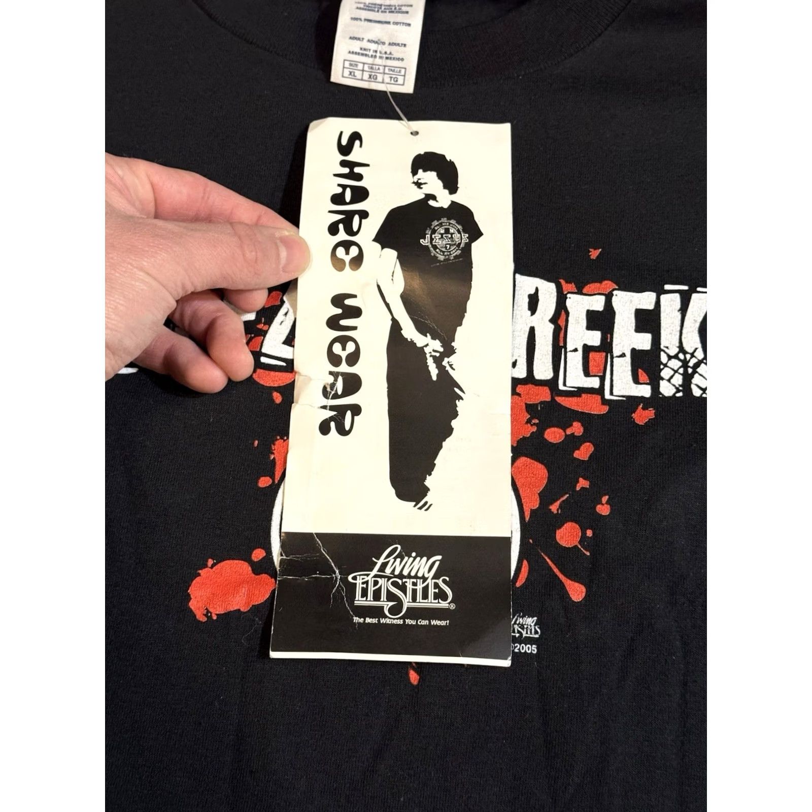 Delta VINTAGE Living Epistles Jesus Jeezus Freek Tee DEADSTOCK Y2K NWT Sz XL 2005 Size US XL / EU 56 / 4 - 5 Thumbnail