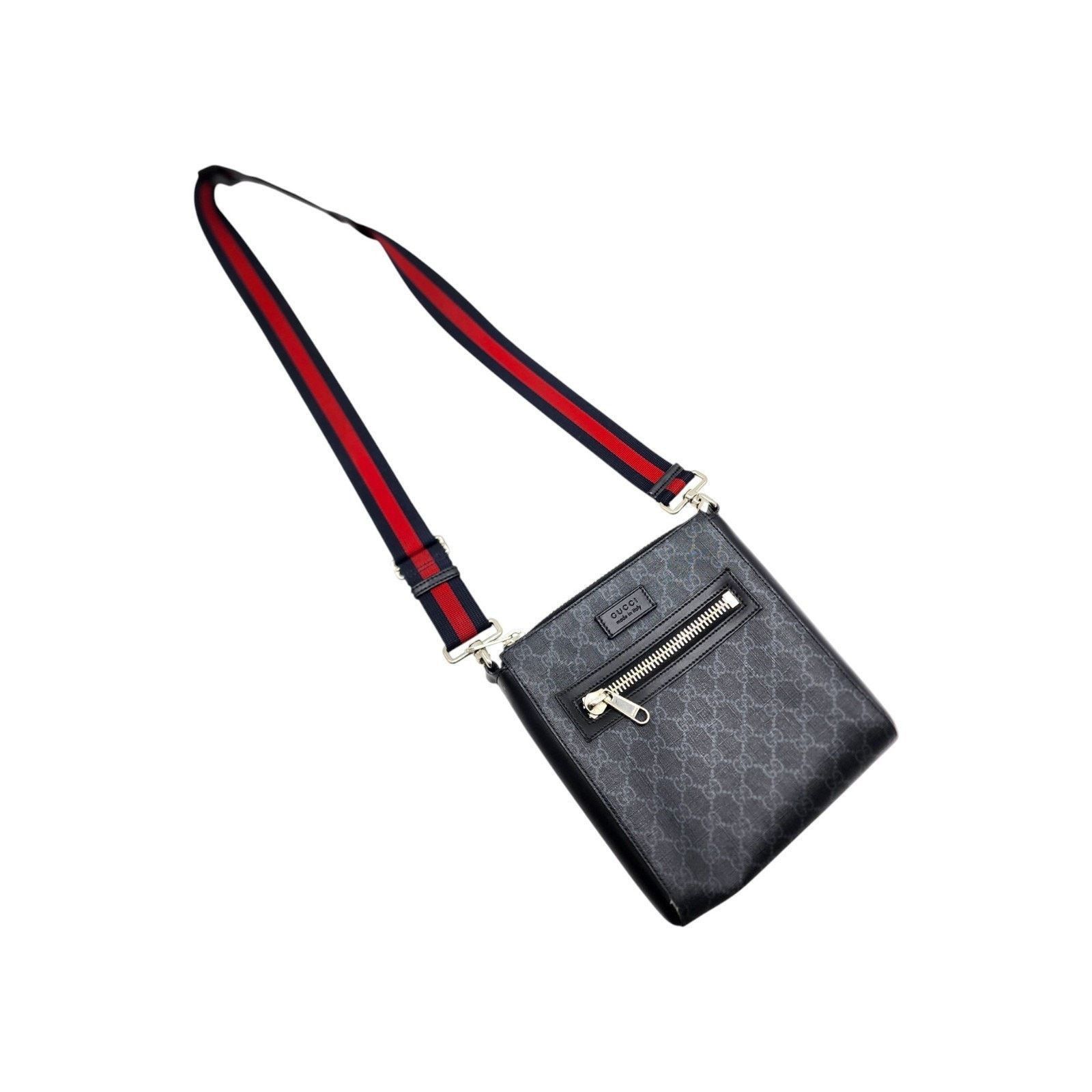 Gucci GG Supreme Small Messenger Crossbody Bag Black Gray - $1580 Size ONE SIZE - 3 Thumbnail