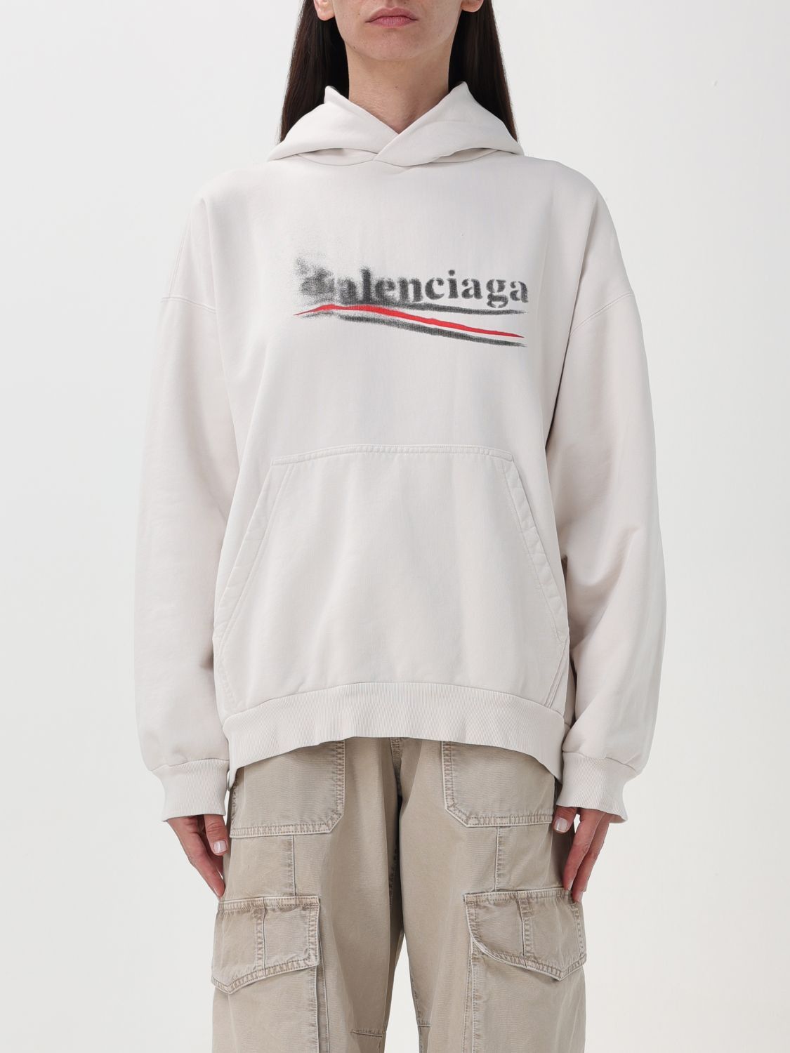 image of Balenciaga Sweatshirt Woman White, Women's (Size Medium)