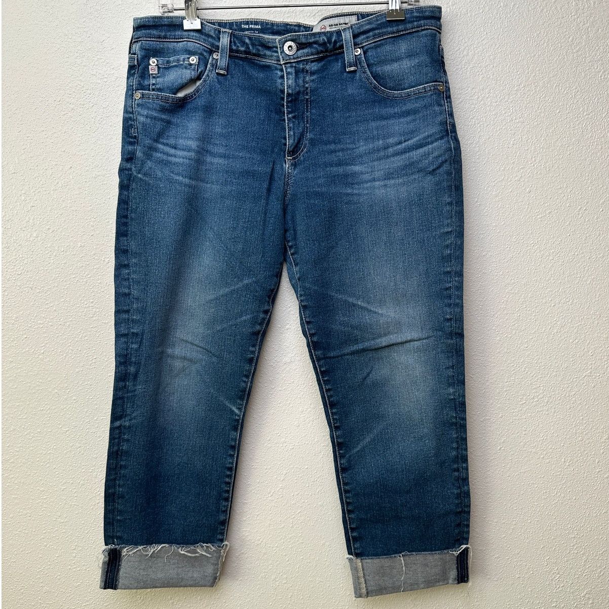 AG Adriano Goldschmied AG The Prima cigarette leg jeans med wash raw cuffed hem 32R Size 32" / US 10 / IT 46 - 2 Thumbnail