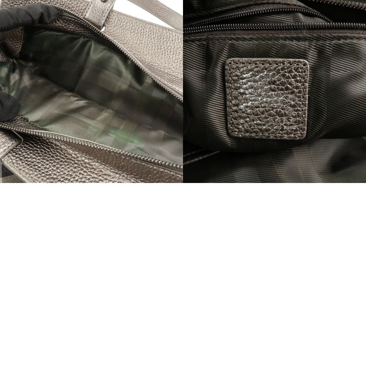 Burberry Burberry Nova Check Canvas & Leather Tote Gray Size ONE SIZE - 8 Thumbnail