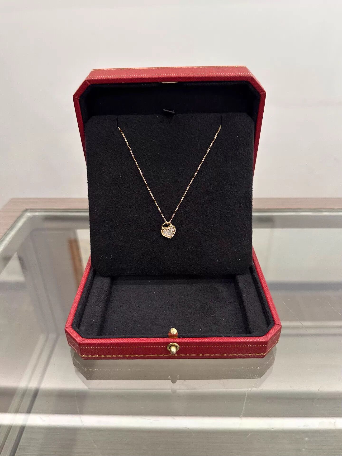 Cartier Cartier Heart Pave Diamond Rose Gold 44cm Necklace Size ONE SIZE - 1 Thumbnail