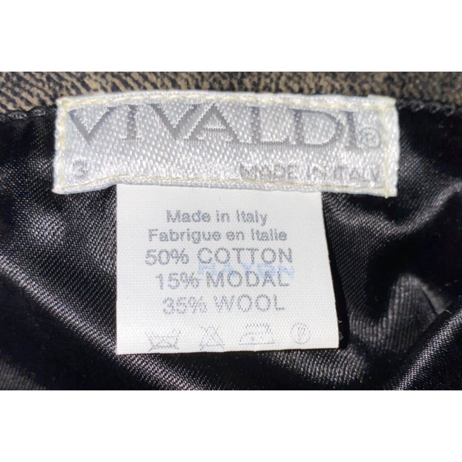 Vintage Vivaldi Jacket Women's Black/Brown Italian Made Cardigan Size 3 Button Down Cotton Blend Casual Regular Women's Style Theme Italian Size XS / US 0-2 / IT 36-38 - 5 Thumbnail