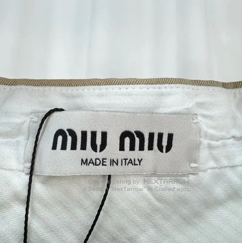 Miu Miu Miu Miu Khaki Cotton Logo Embroidered Shorts . Size 23" - 6 Thumbnail