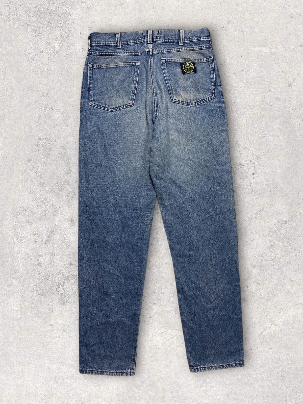 Stone Island Stone island vintage green badge tab blue denim jeans 90s Size US 31 - 2 Thumbnail