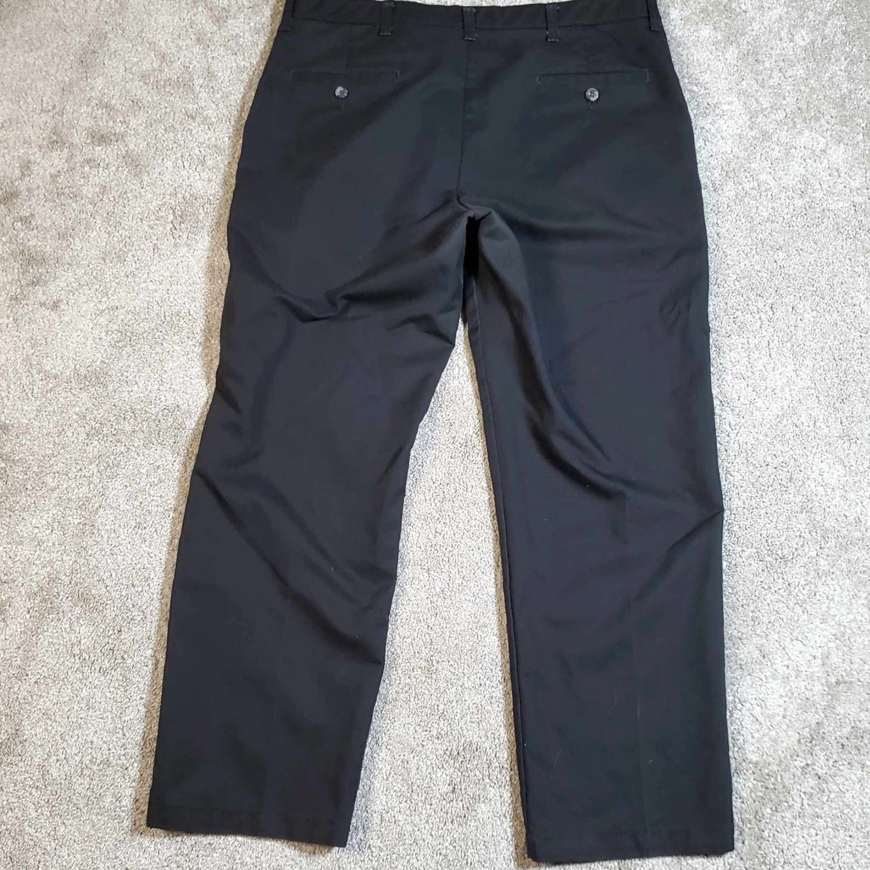 Lee VINTAGE Lee Total Freedom Classic Fit Straight Khaki Pants Men's 36x28 Black Flat Front Size US 36 / EU 52 - 3 Thumbnail