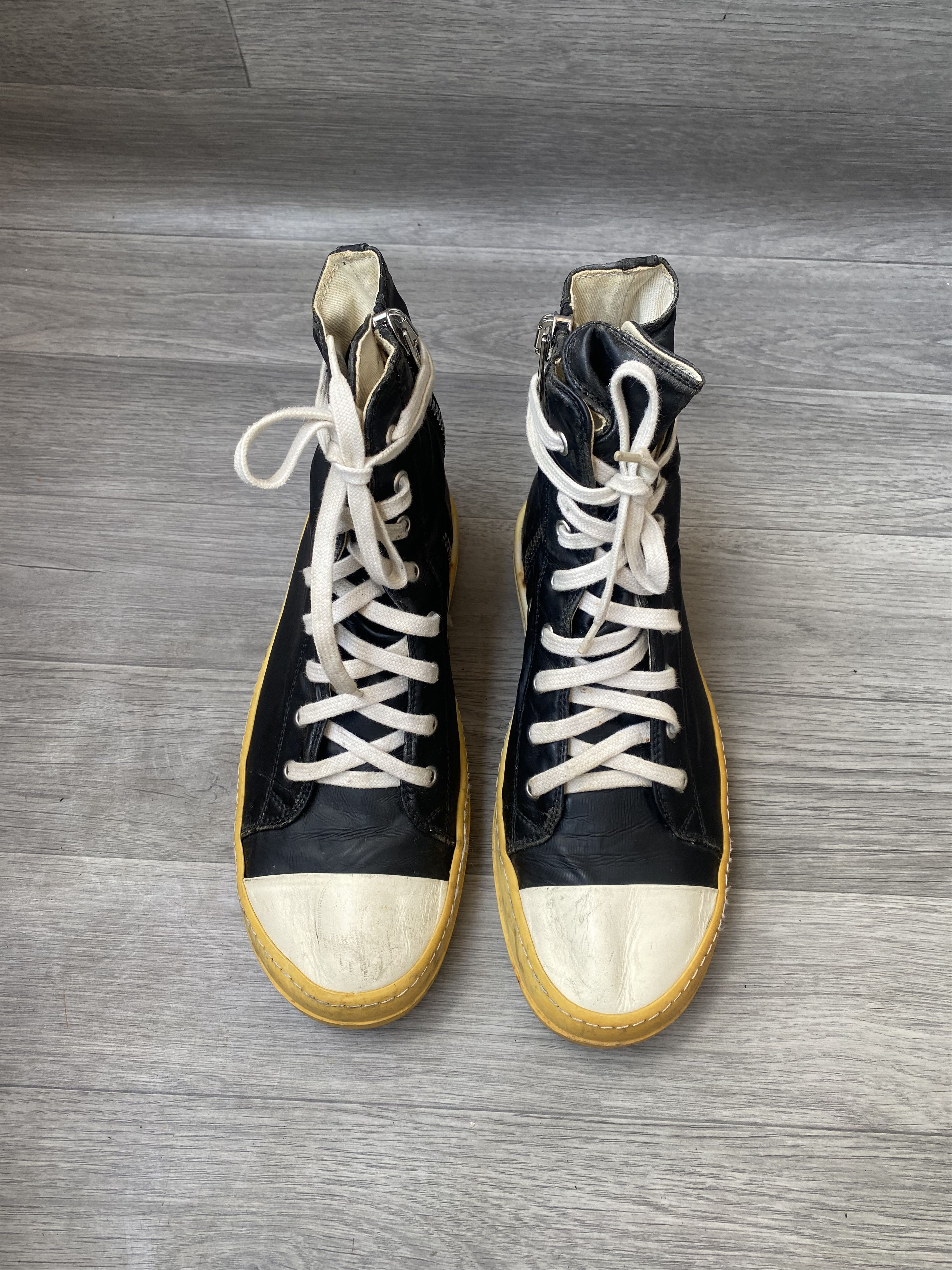 Rick Owens Drkshdw Rick owens drkshdw ramones black hi-top sneakers Size US 7.5 / EU 40-41 - 1 Thumbnail