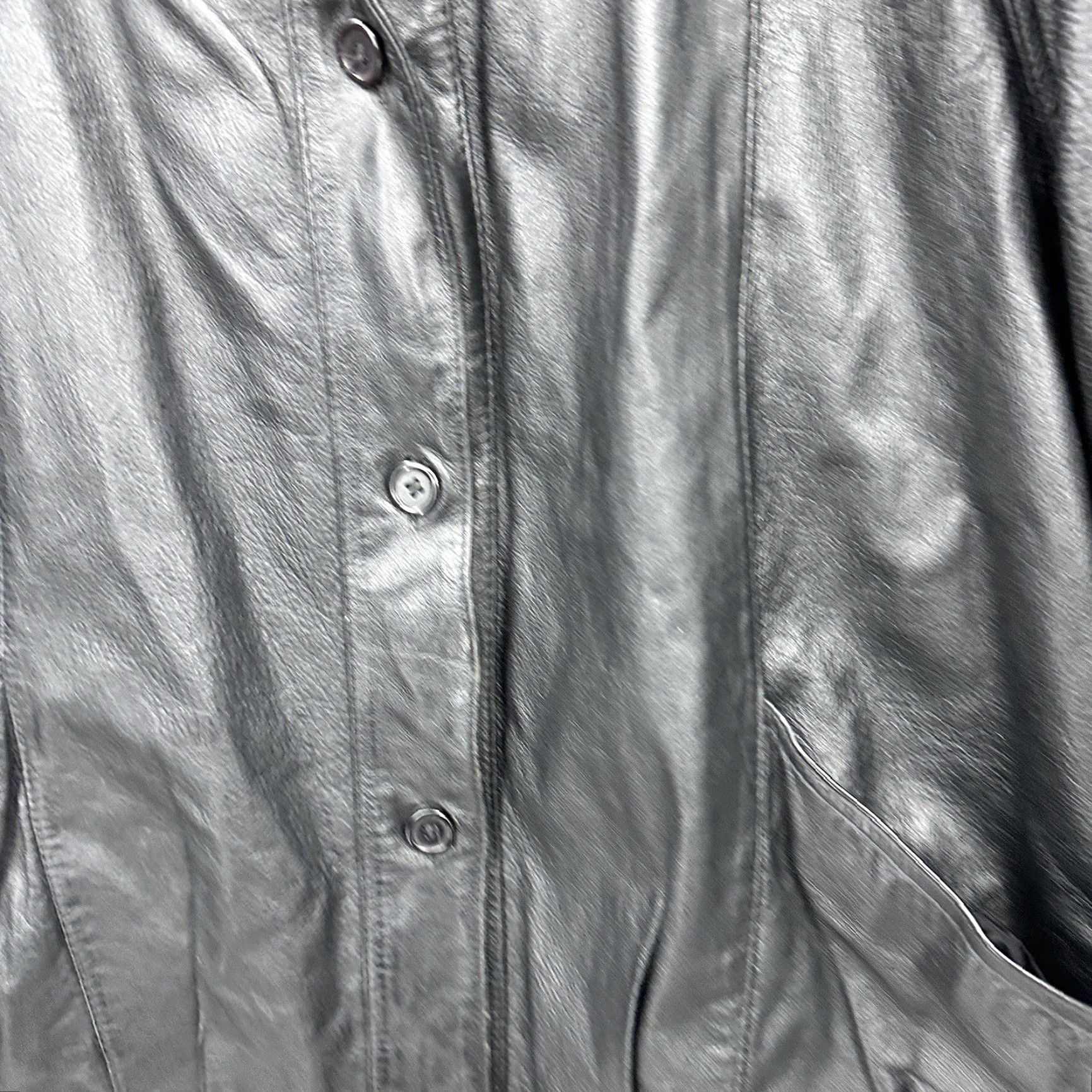 Vintage VINTAGE Pelle Jacket Womens Large Black Leather 90s 90s Patchwork Basic Jacket Shirt Mens Womens Girls Boys Size L / US 10 / IT 46 - 6 Thumbnail